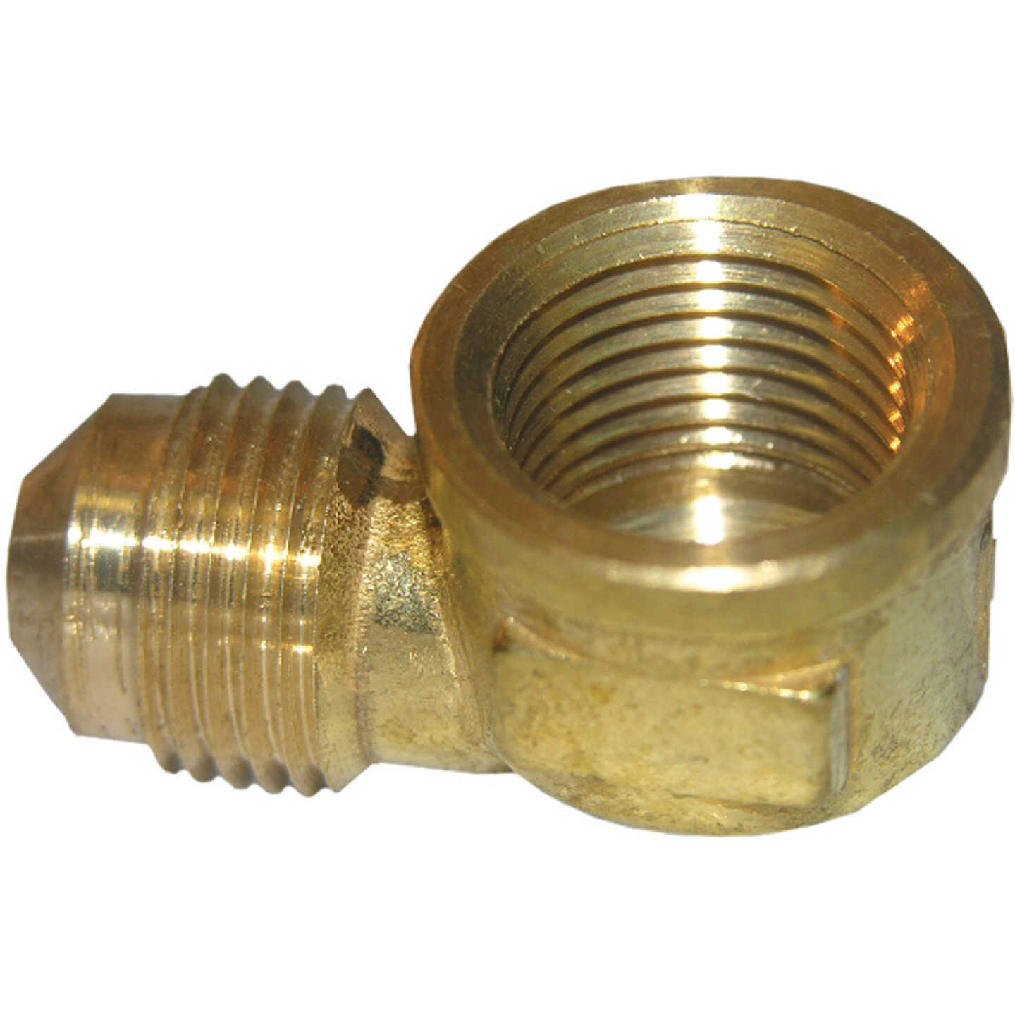 Lasco 1/2 In. MFL X 3/8 In. FPT 90 Deg. Flare Brass Elbow (1/4 Bend) Image 1