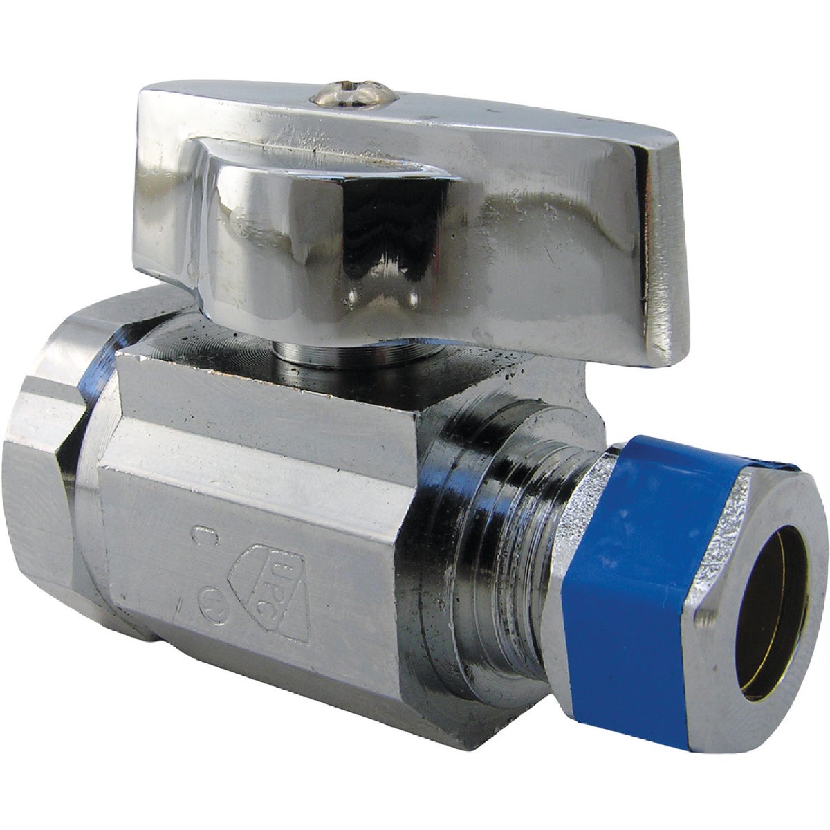 Lasco 1/2 In. IP Inlet x Compression Outlet Brass Straight Stop Valve Image 1