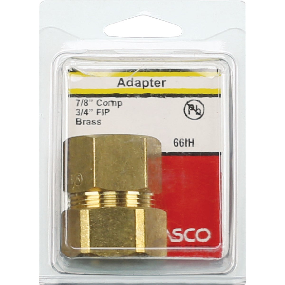 Lasco 7/8 In. C x 3/4 In. FPT Brass Compression Adapter Image 2