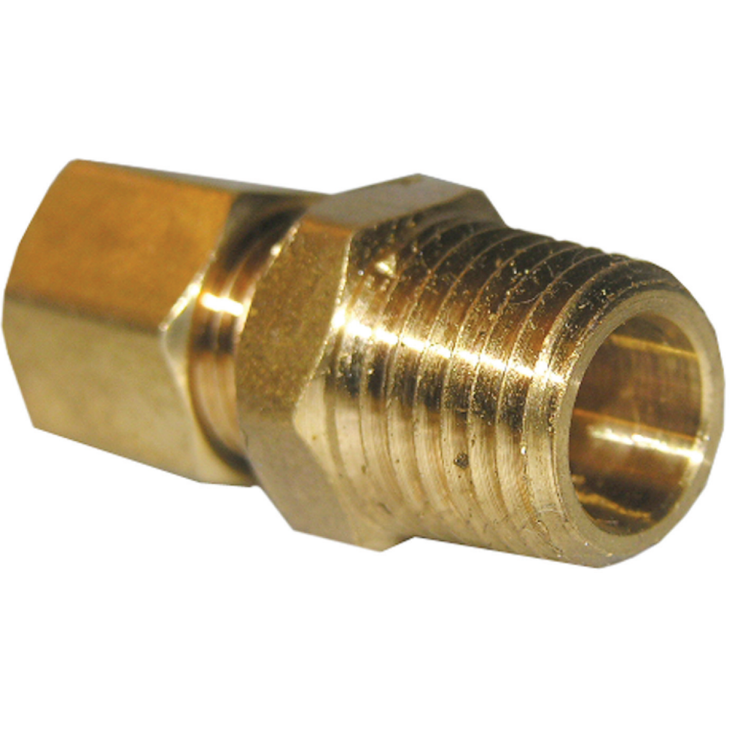 Lasco 3/16 In. C x 1/8 In. MPT Brass Compression Adapter Image 1