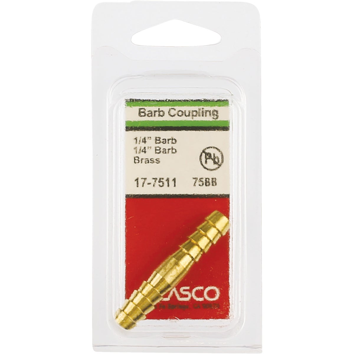 Lasco 1/4 In. Brass Hose Barb Coupling Image 2