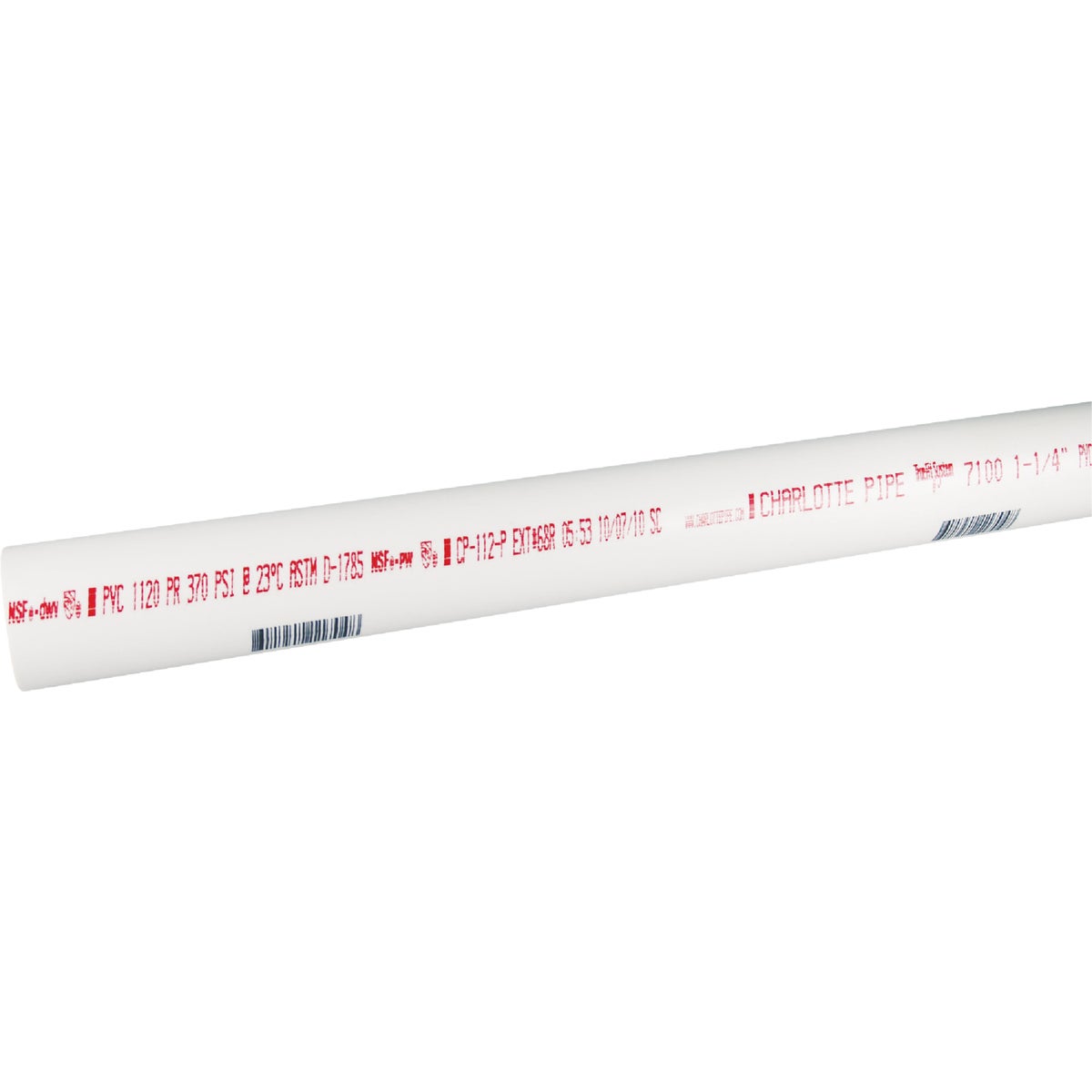Charlotte Pipe 1-1/4 In. x 10 Ft. Cold Water Schedule 40 PVC Pressure Pipe Image 3