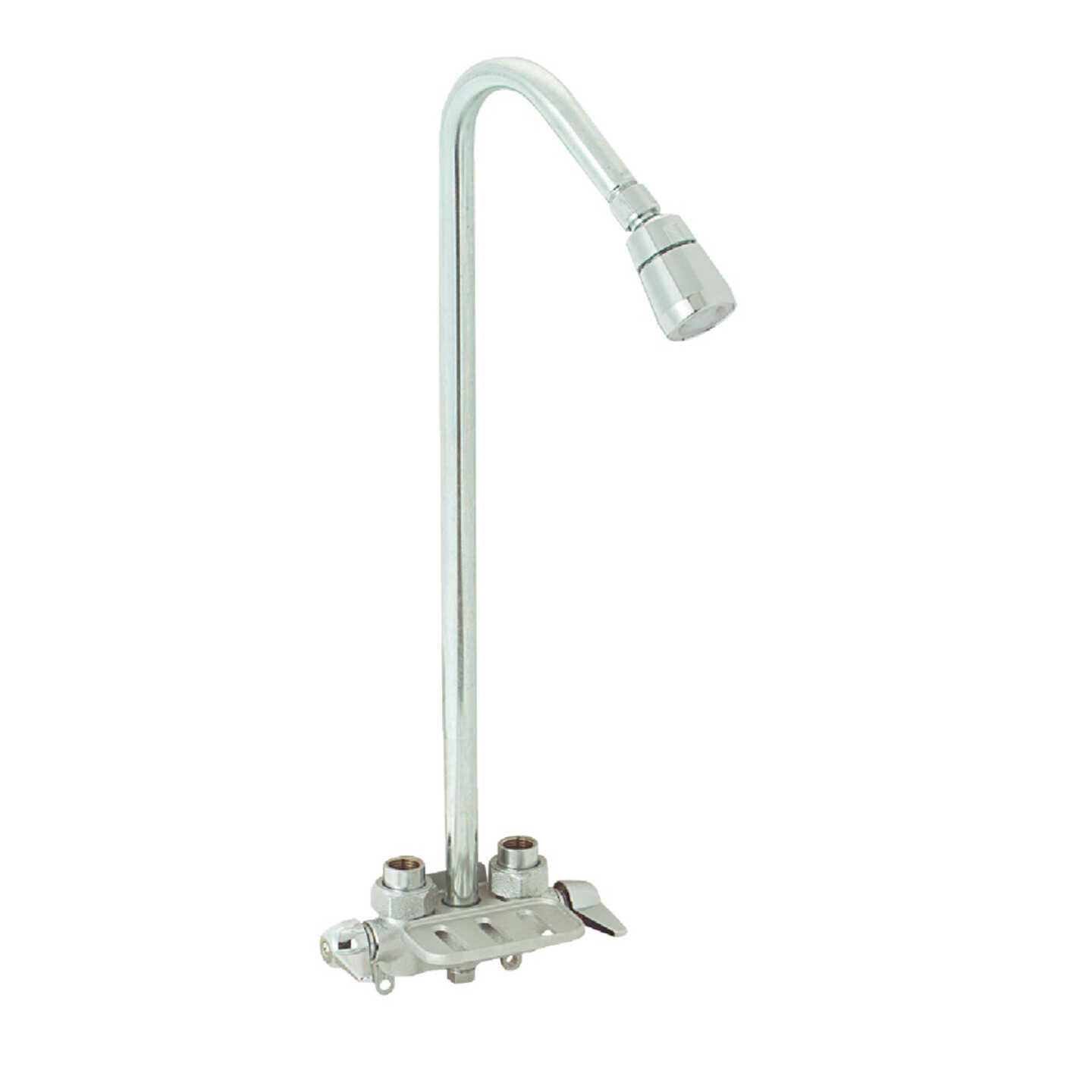B & K Chrome 2-Handle Knob Utility Shower Faucet Image 1