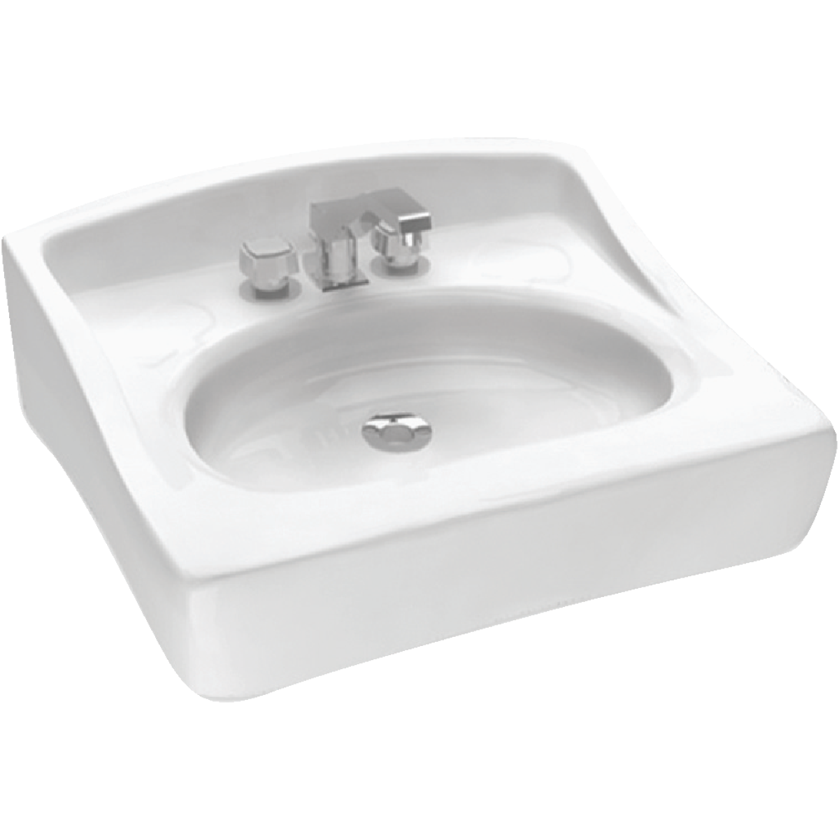 Cato Caribe Rectangle White Wall Hung Bathroom Sink