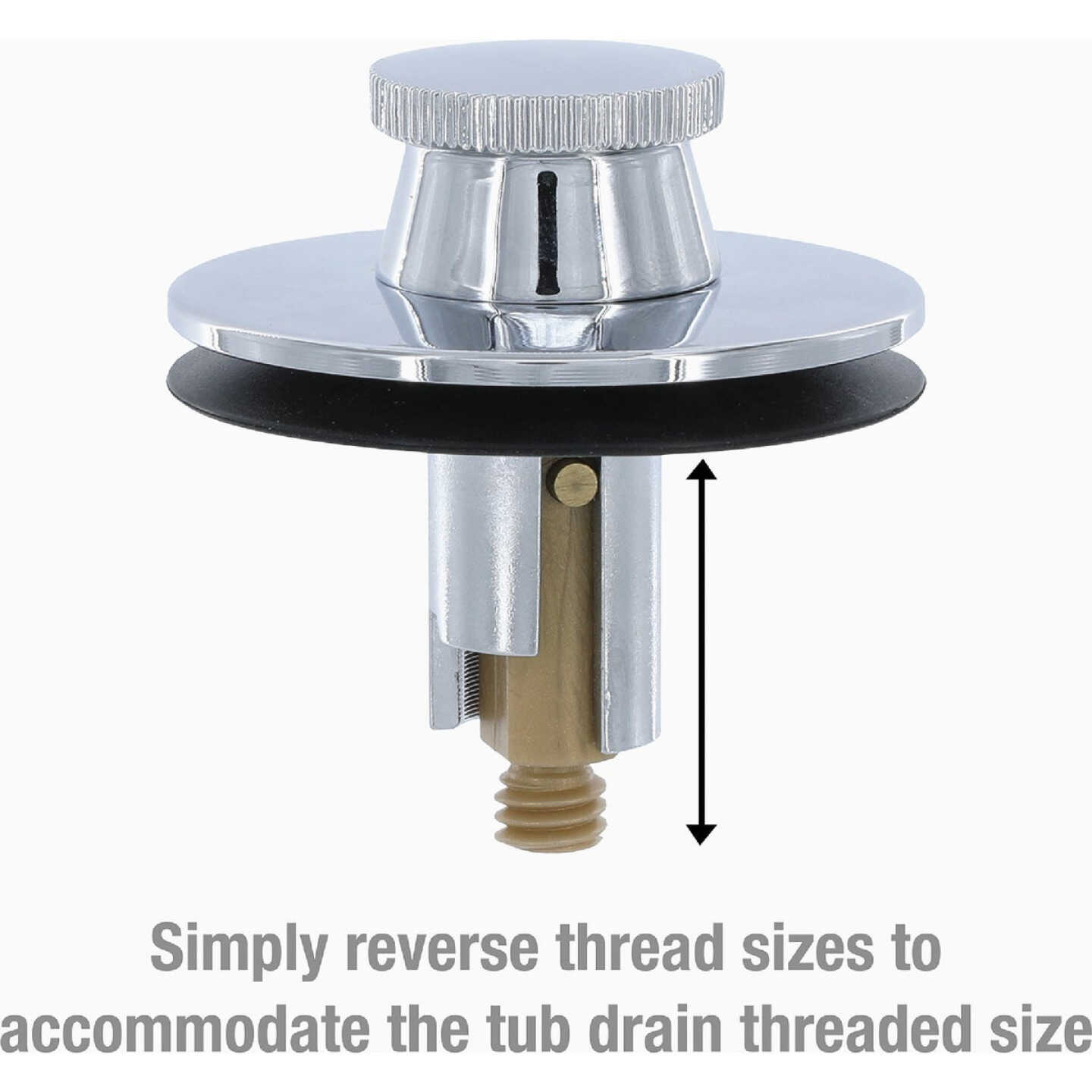 Danco Lift & Turn 3/8 In. & 5/16 In. Thread Tub Drain Stopper Cartridge in Chrome Image 5