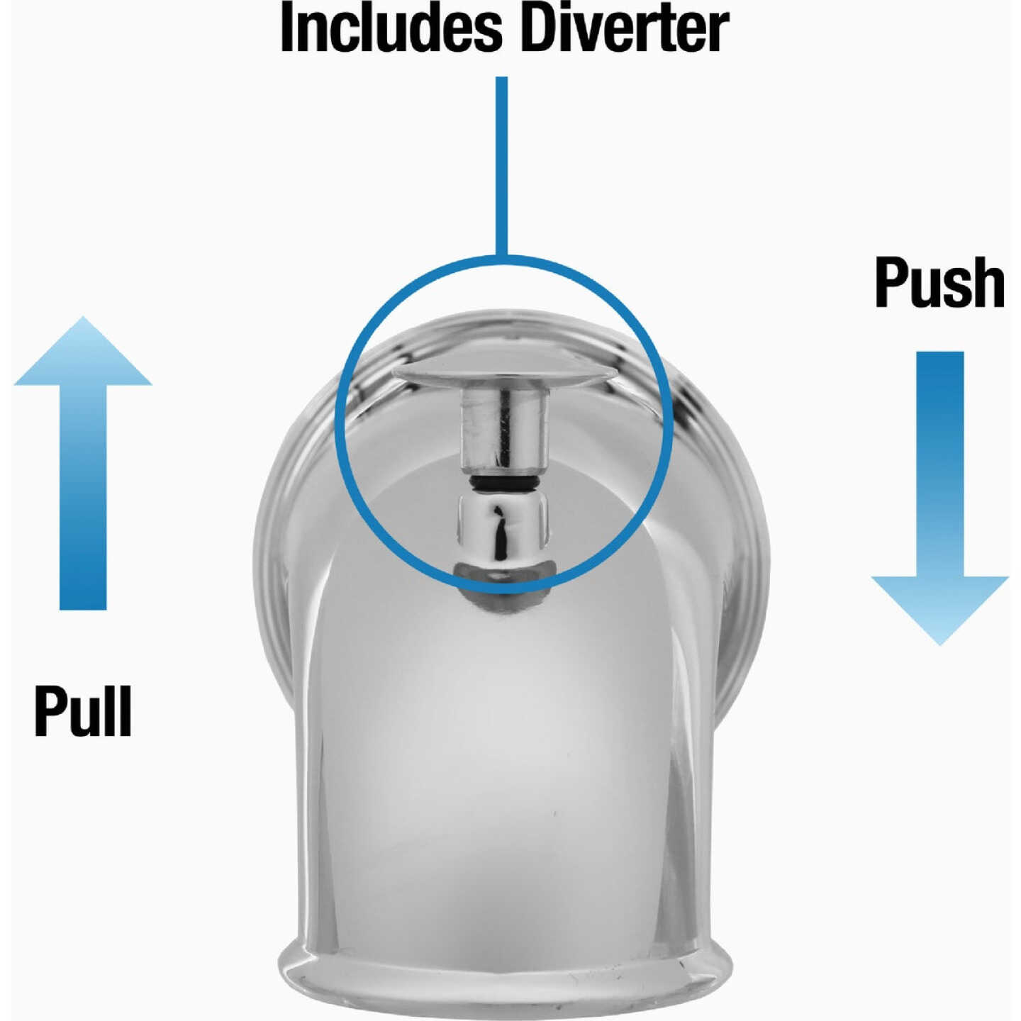 Danco 6 In. Chrome Bathtub Spout with Diverter Image 5