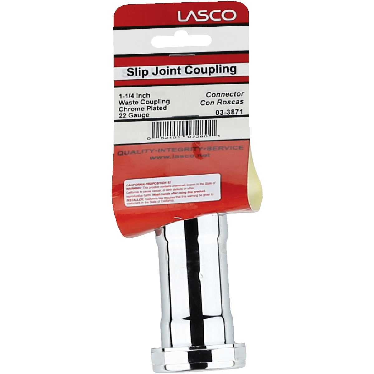 Lasco 1-1/4 In. Chrome-Plated Brass Straight Coupling Image 2