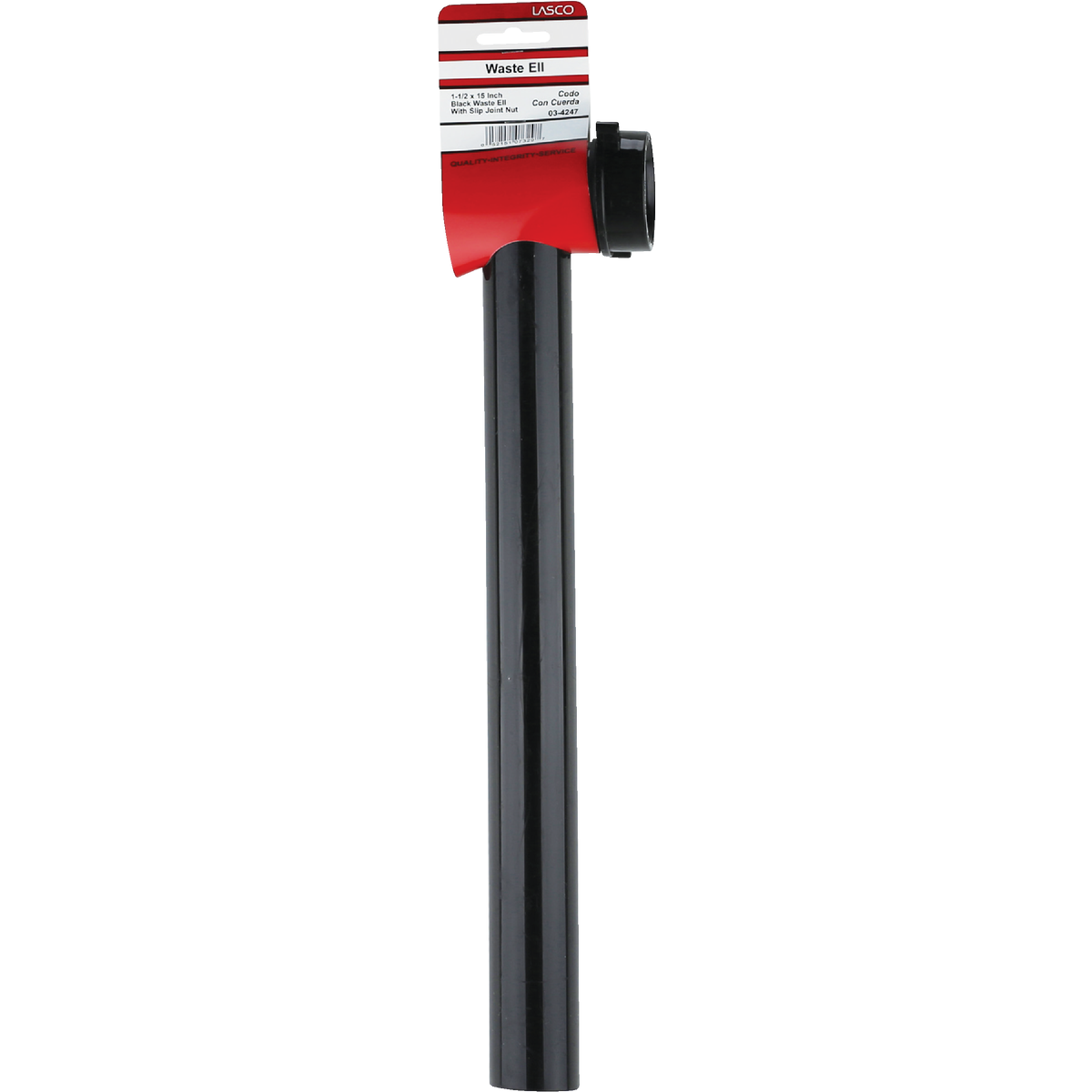 Lasco 1-1/2 In. OD x 15 In. Slip Joint Black Plastic Waste Arm Image 2