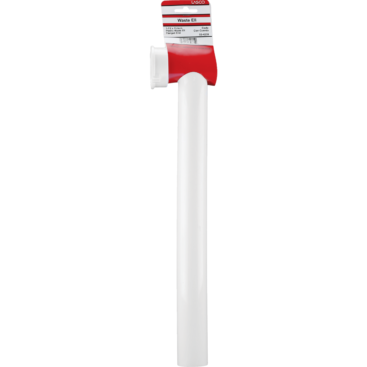 Lasco 1-1/2 In. OD x 15 In. White Plastic Waste Arm Image 2