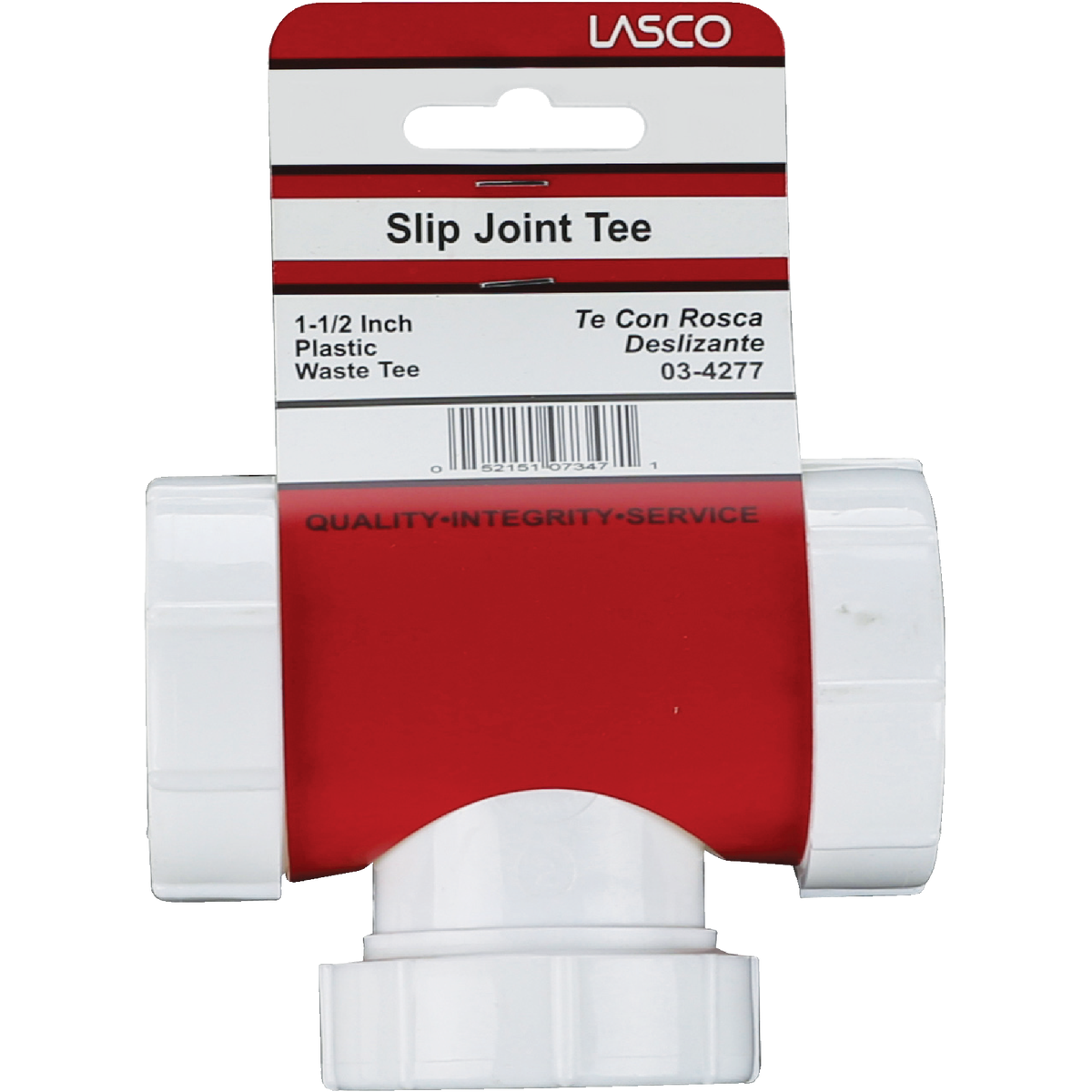 Lasco 1-1/2 In. OD White Plastic Tee Image 2