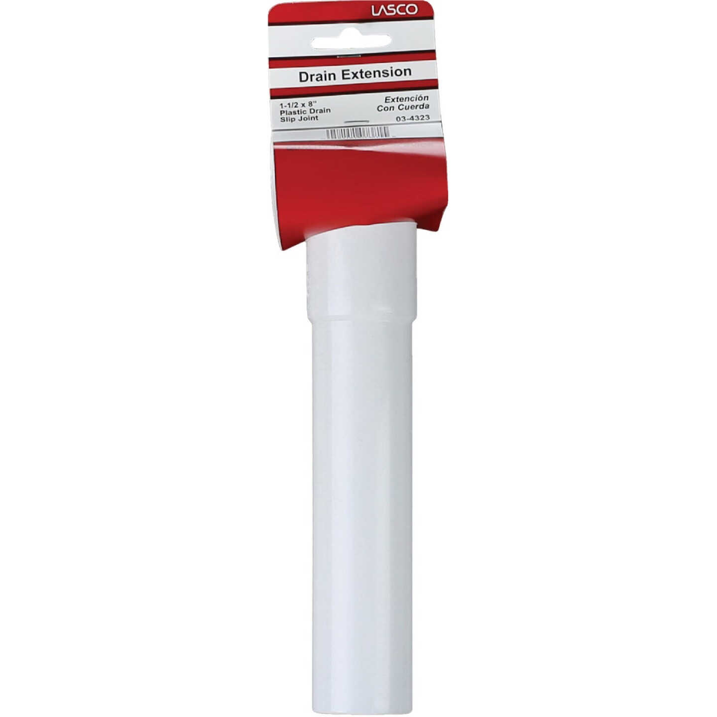 Lasco 1-1/2 In. OD x 8 In. White Plastic Extension Tube Image 2