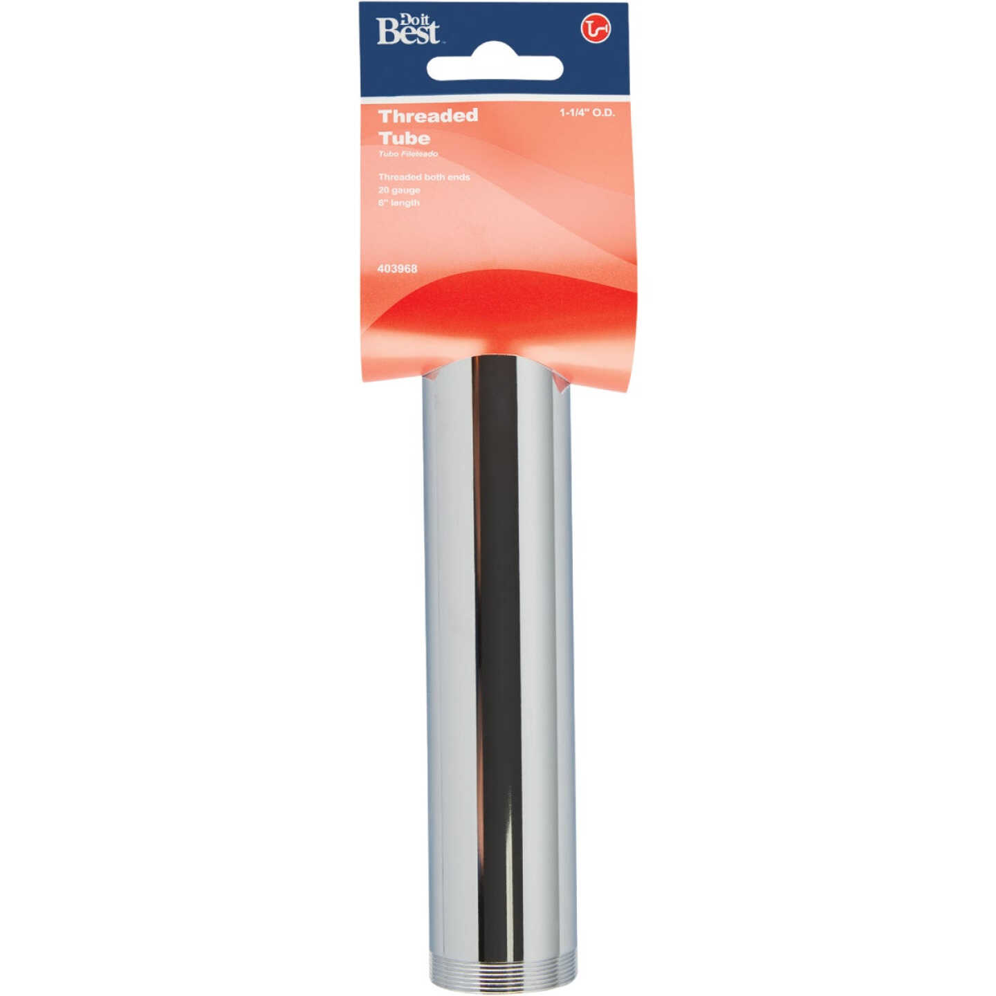 Do it Best 1-1/4 In. x 6 In. Chrome Plated 20 Gauge Threaded Tube Image 2