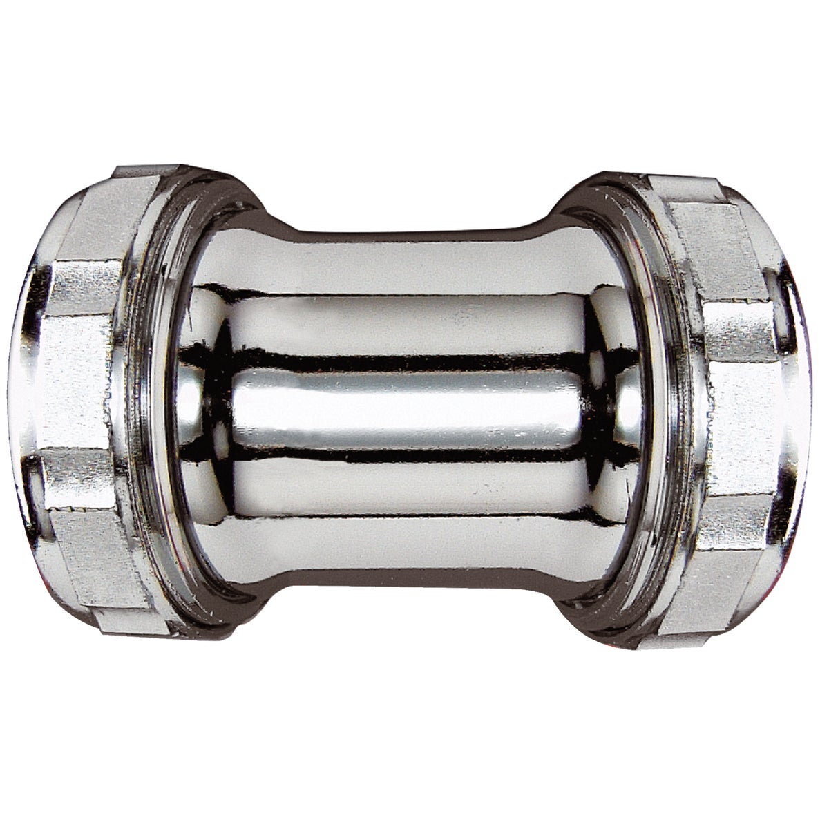 Keeney Double Slip 1-1/2 In. Chrome-Plated Brass Straight Coupling
