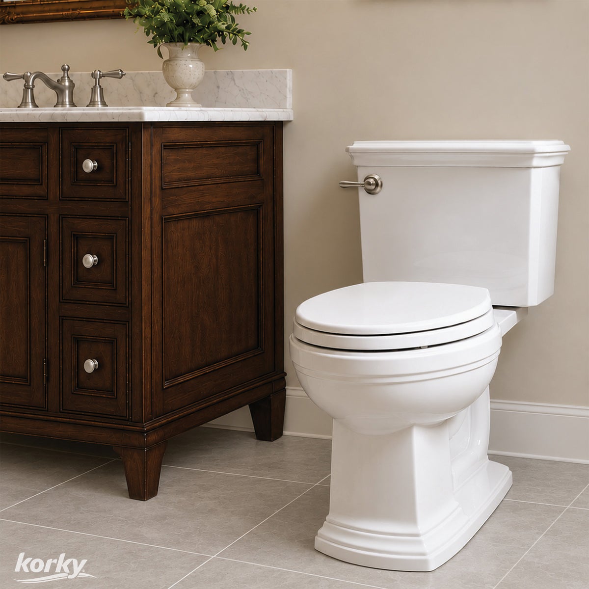 Korky StrongARM Universal Brushed Nickel Tank Lever with Faucet Style Handle Image 4