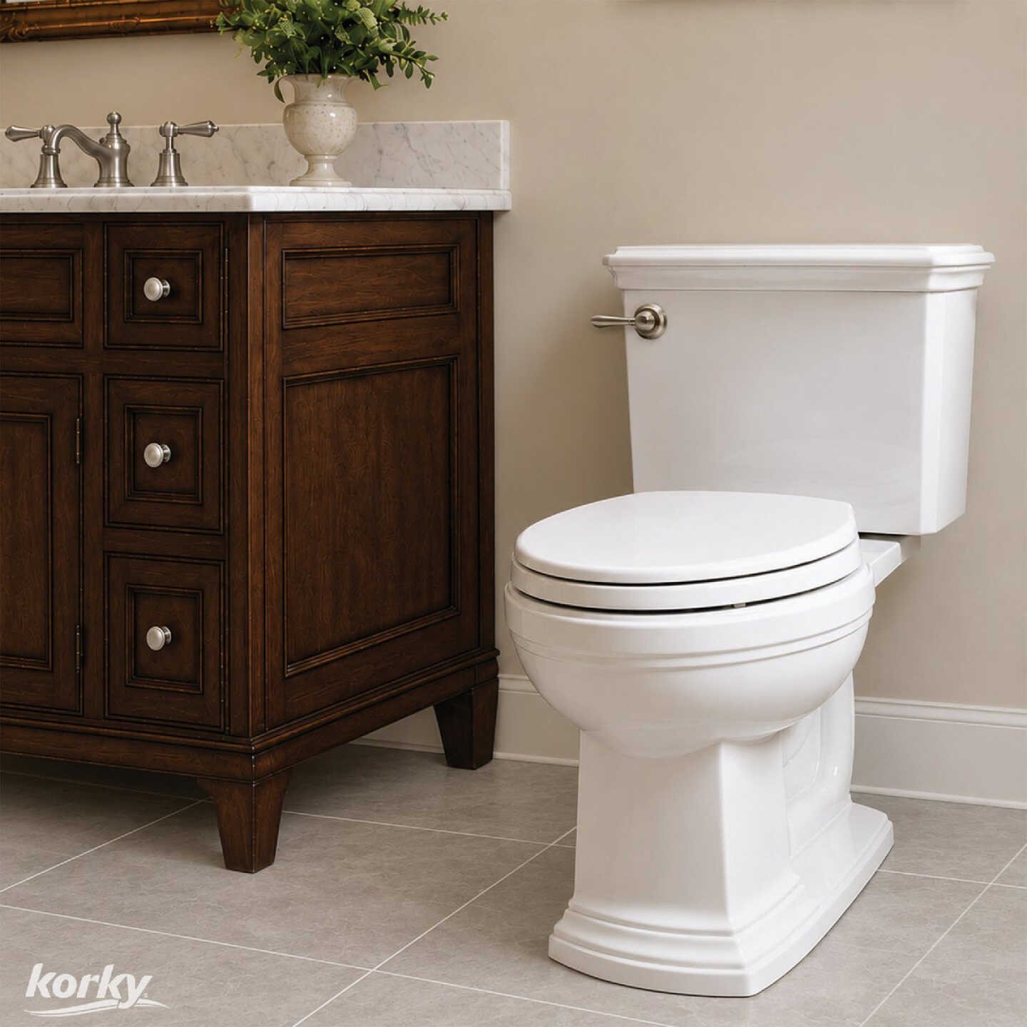 Korky StrongARM Universal Brushed Nickel Tank Lever with Faucet Style Handle Image 4