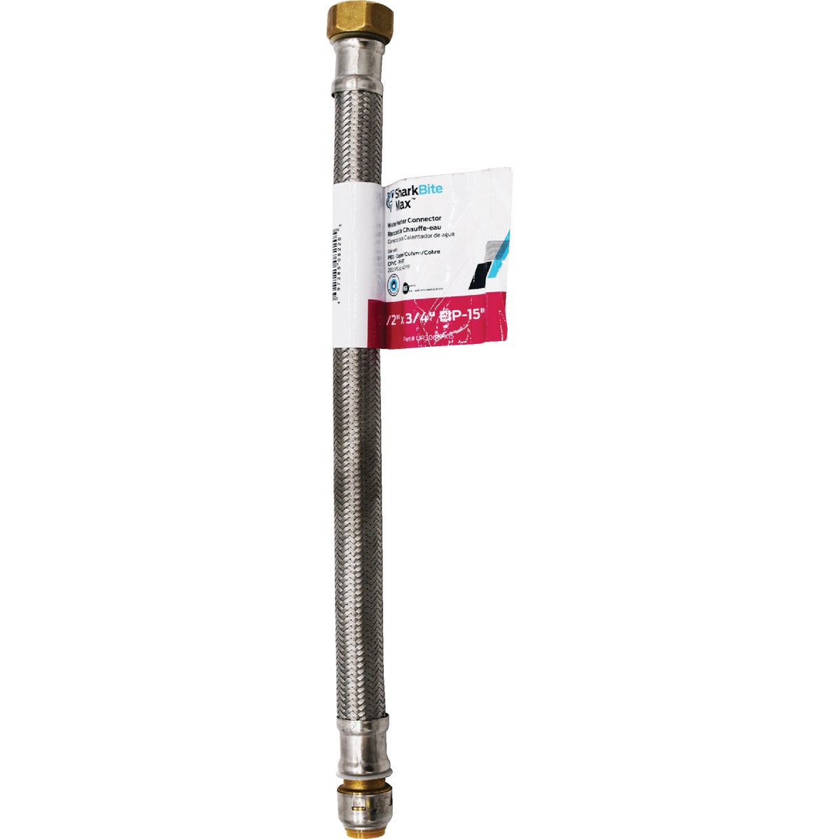 SharkBite 1/2 In. X 3/4 In. FIP X 15 In. L Braided Flexible Water Heater Connector Image 6