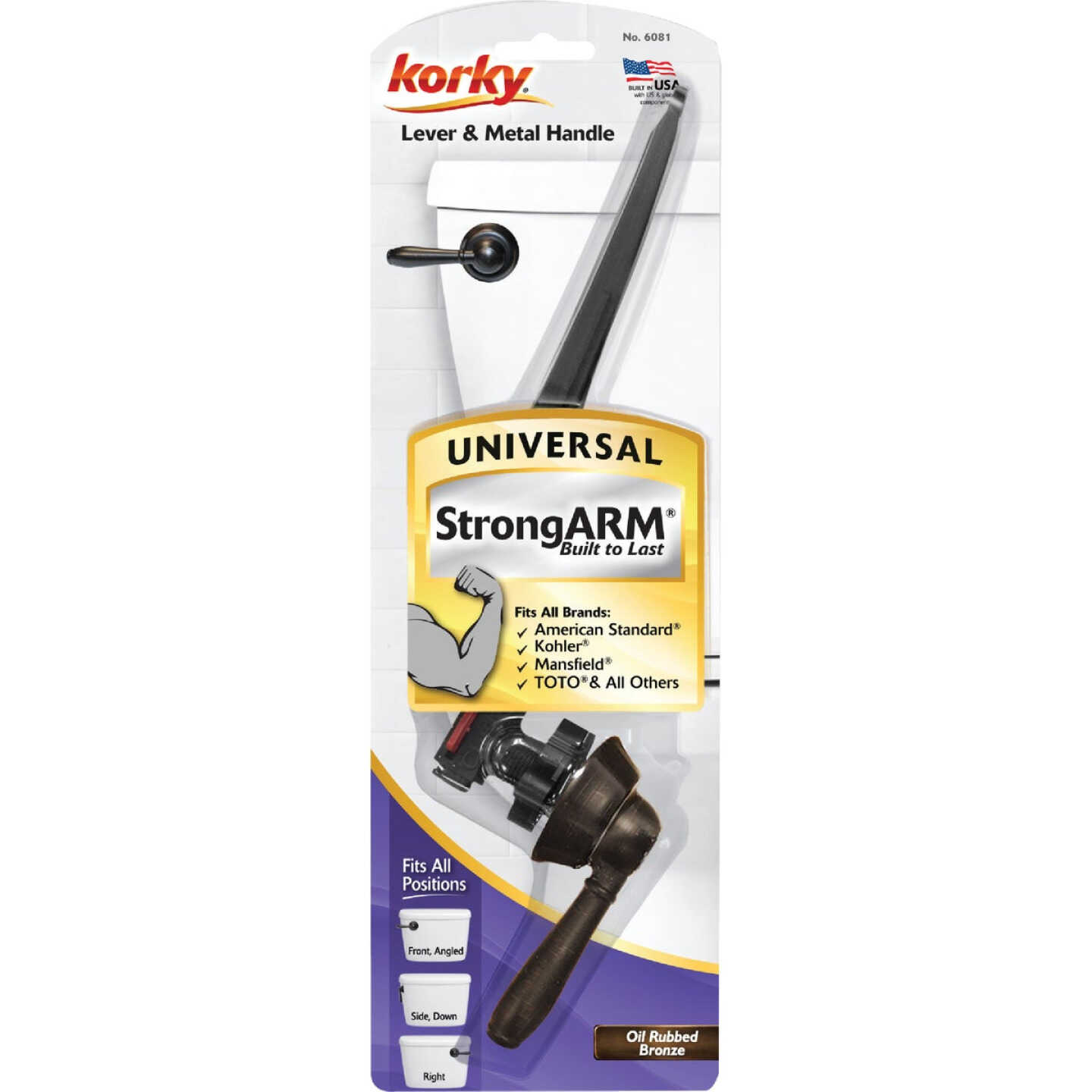 Korky StrongARM Universal Oil-Rubbed Bronze Tank Lever with Faucet Style Handle Image 1