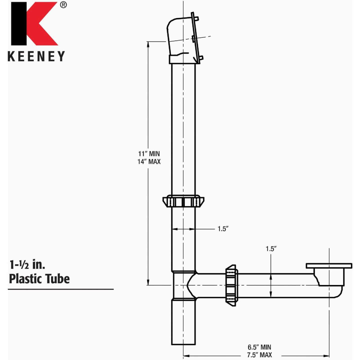 Keeney Foot Lok Stop Plastic Bath Drain with Polished Chrome Trim Image 2