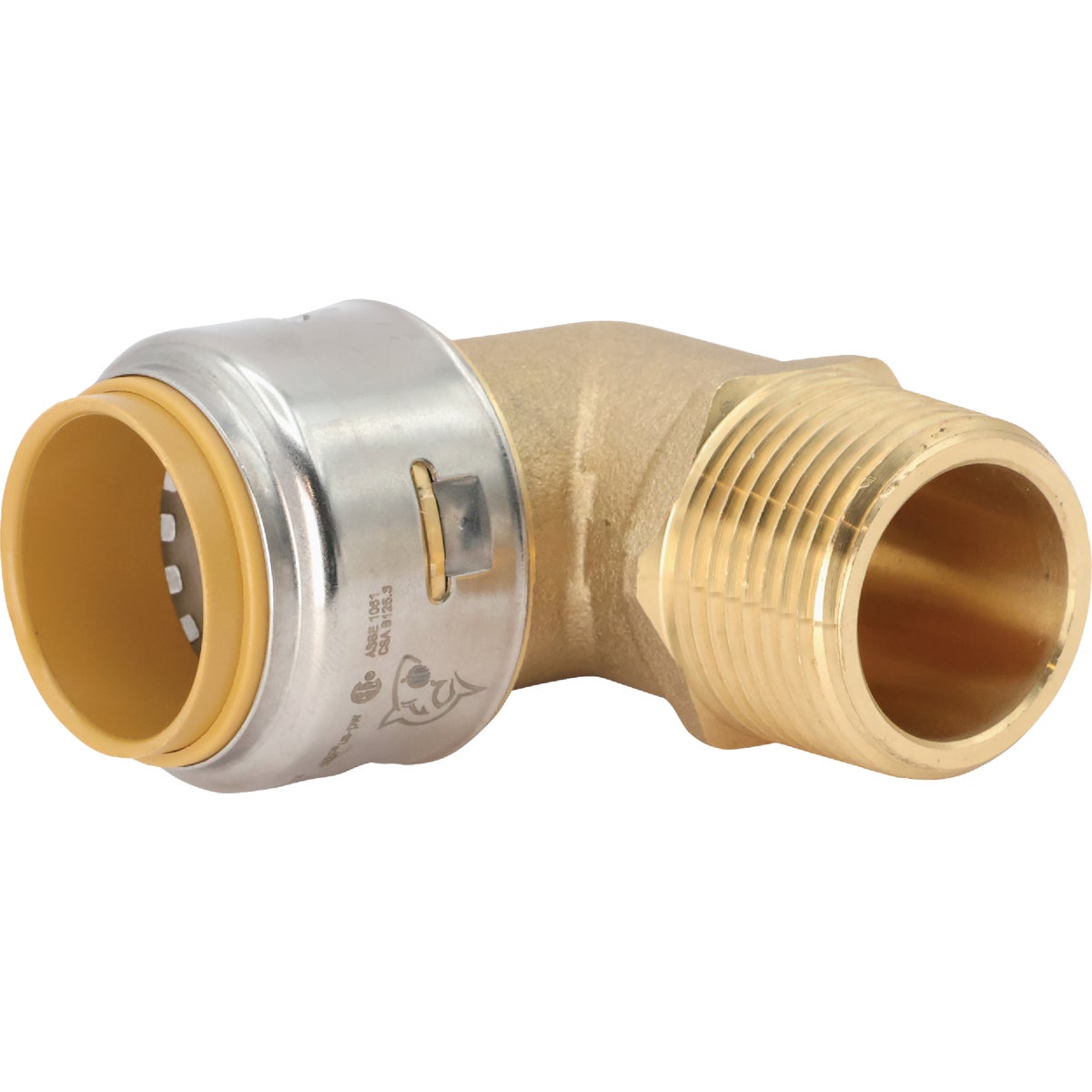 Sharkbite 3/4 In. x 3/4 In. 90-Deg Push-to-Connect MNPT Brass Elbow (1/4 Bend)