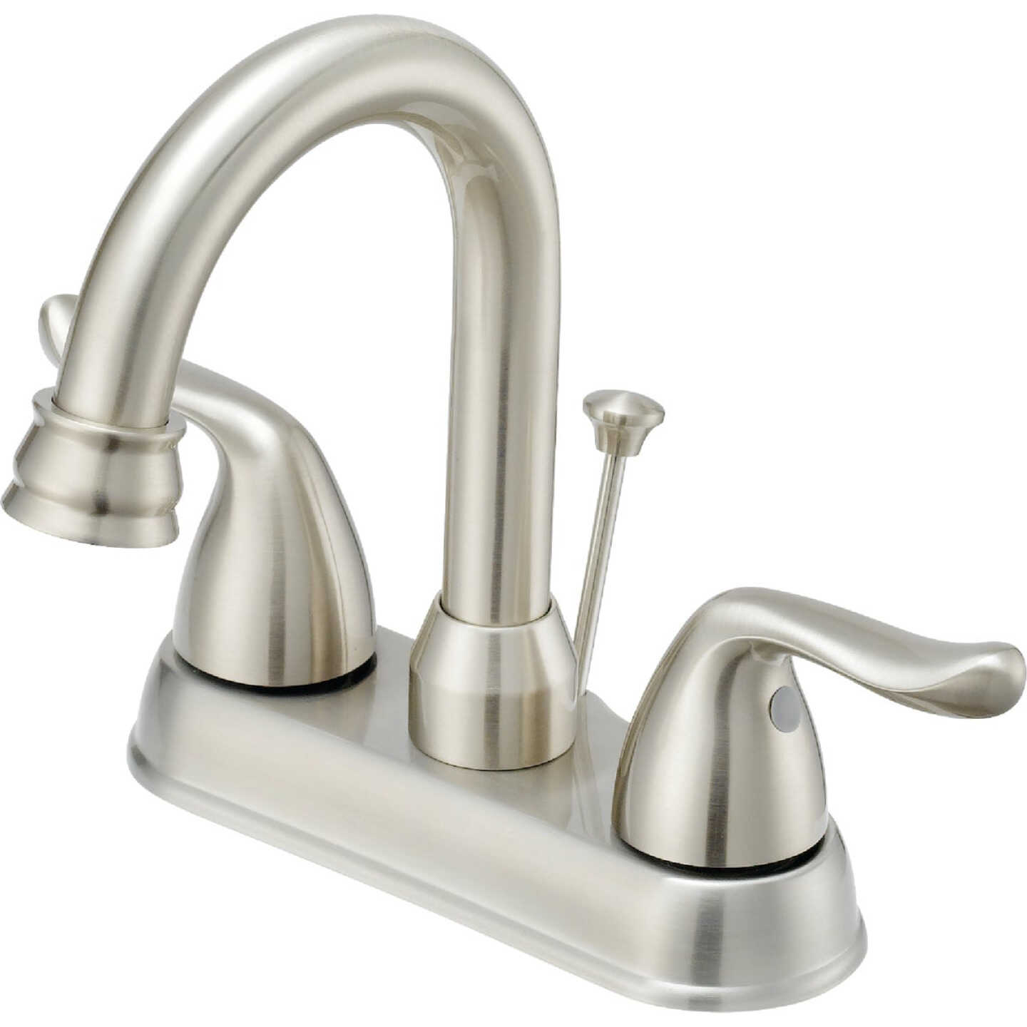 Home Impressions Brushed Nickel 2-Handle Lever 4 In. Centerset Bathroom Faucet with Pop-Up Image 1