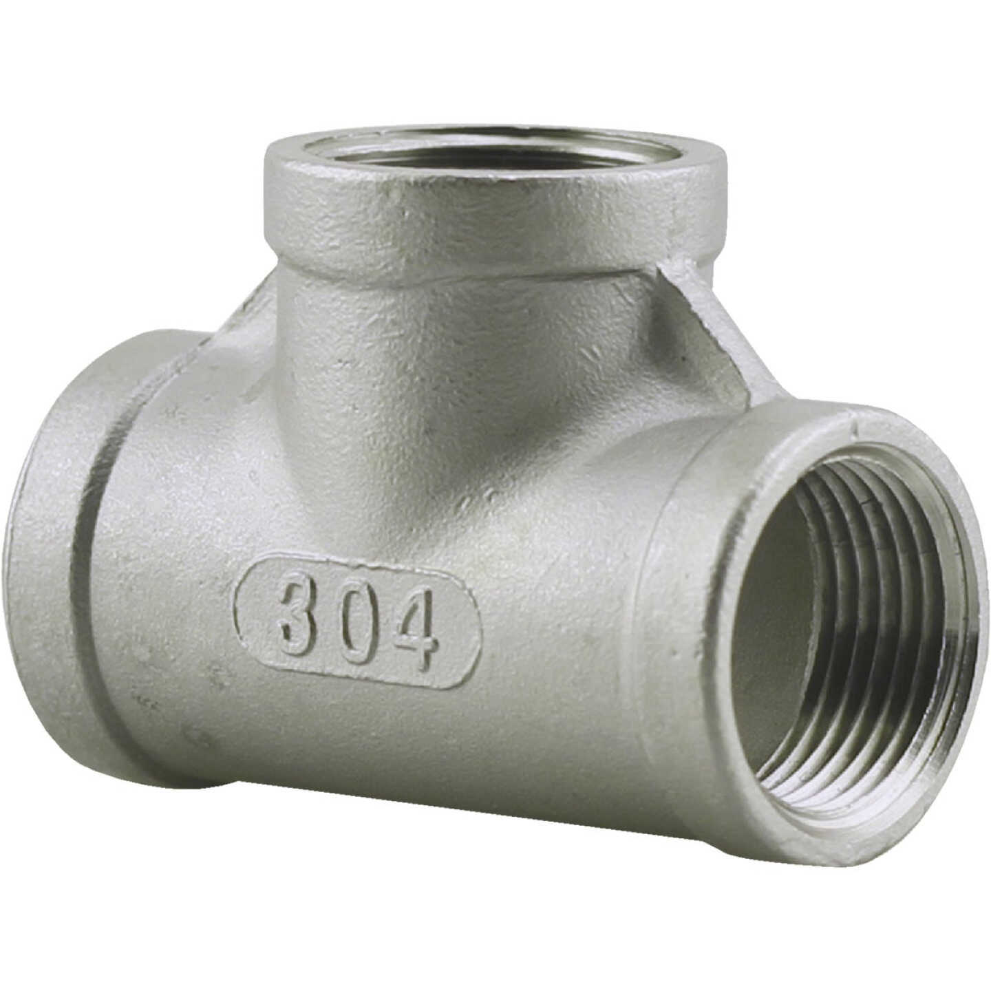 PLUMB-EEZE 1-1/4 In. FIP Stainless Steel Tee Image 1