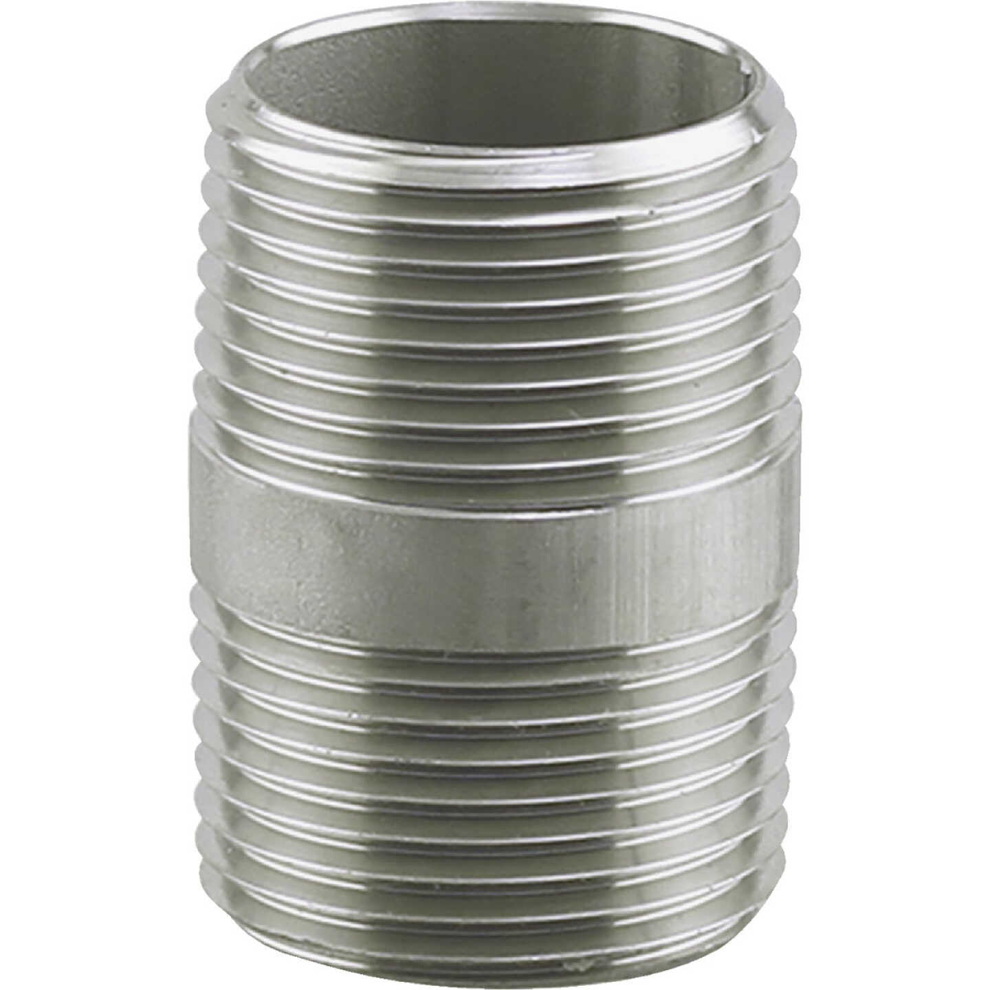 PLUMB-EEZE 1/2 In. MIP x 3 In. Stainless Steel Nipple Image 1