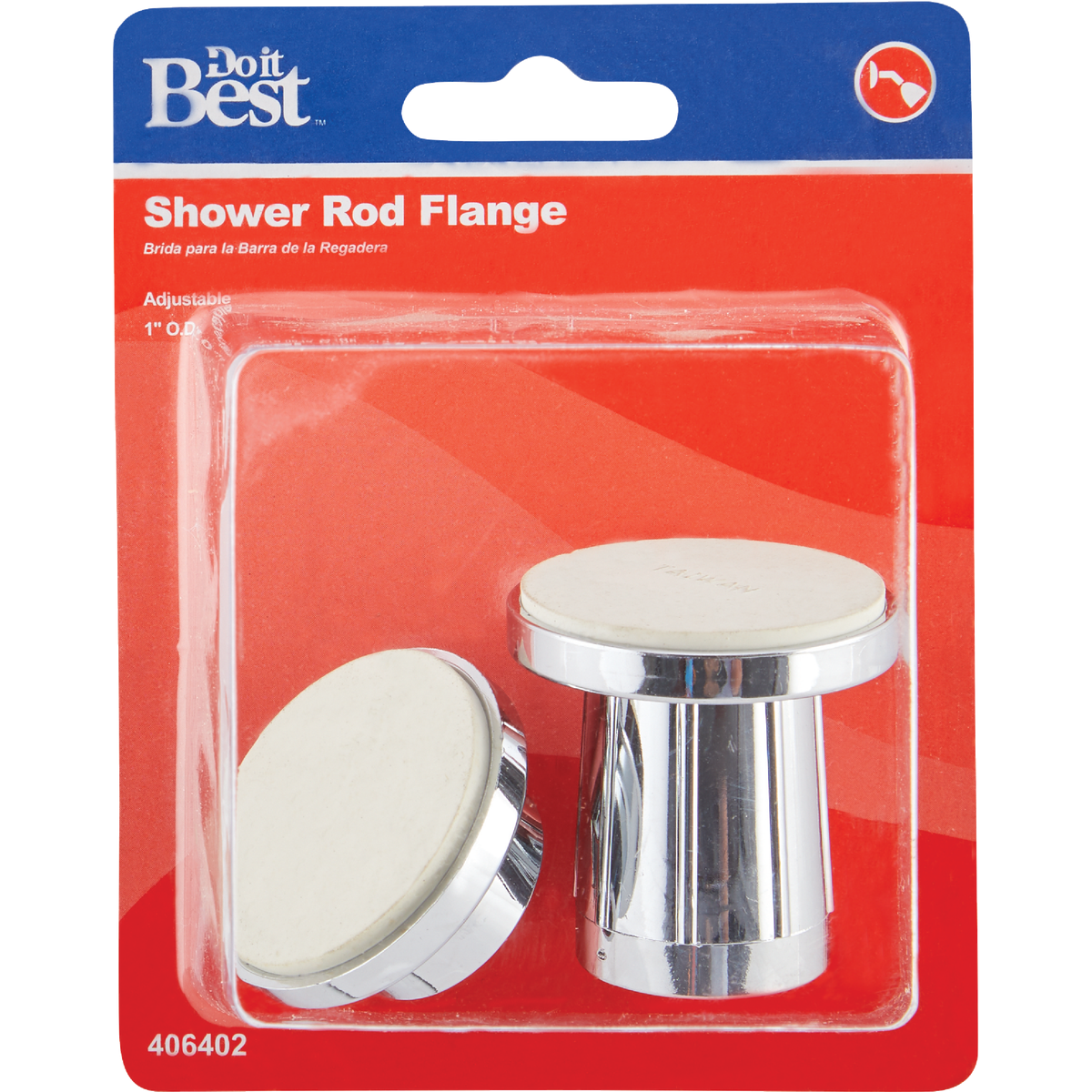 Do it Plastic Chrome Shower Rod Holder (2 Count) Image 2