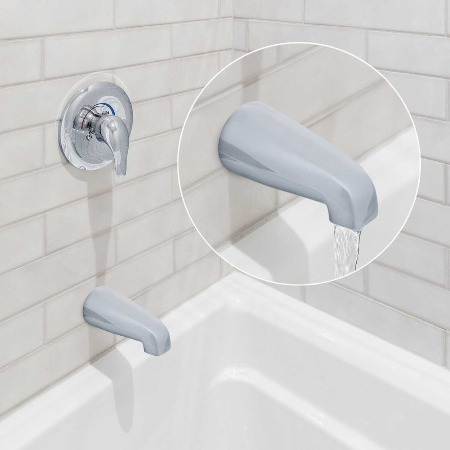 Danco 1/2 In. Slip-Fit Chrome Bathtub Spout Image 2
