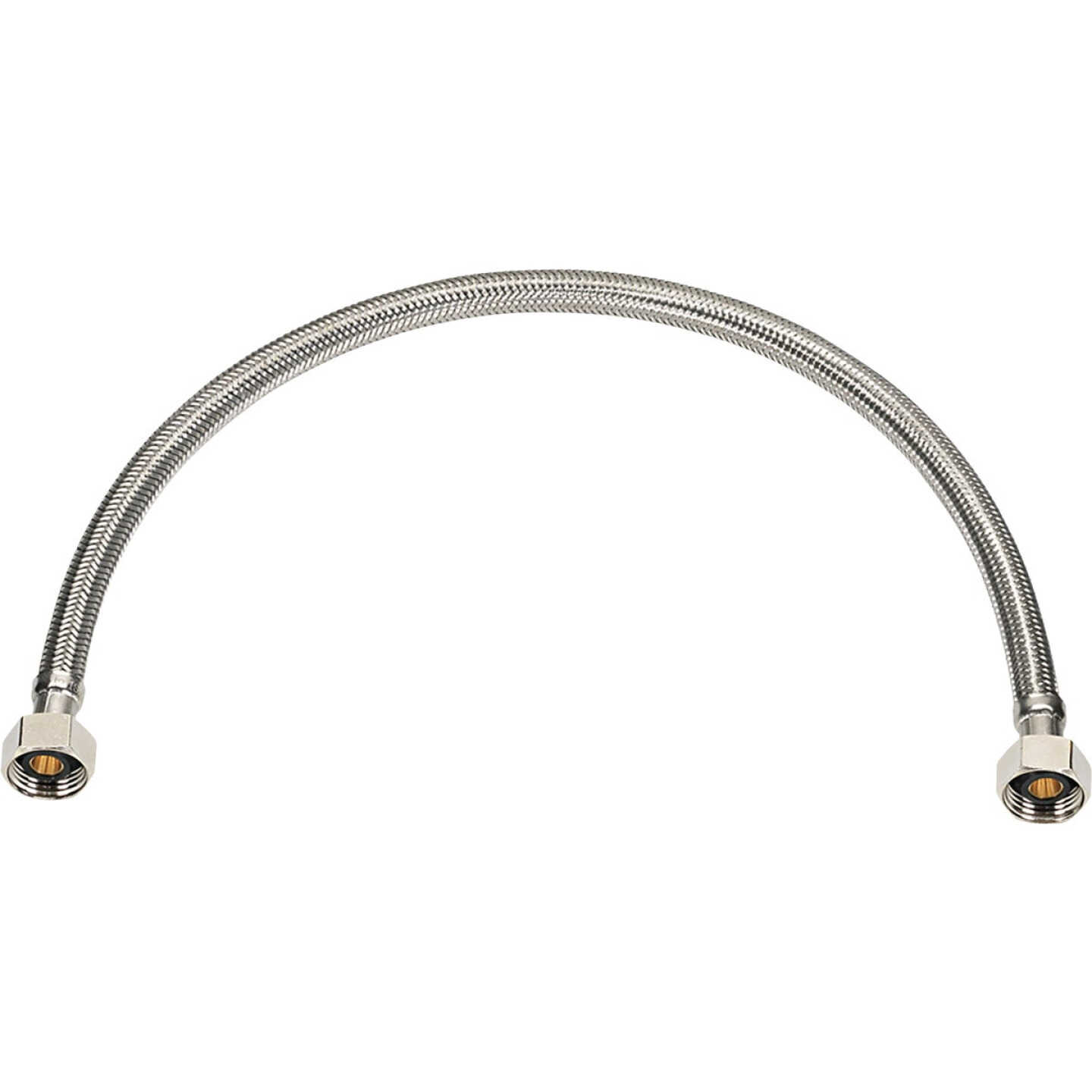 Homewerks 1/2 In. IPS X 1/2 In. IPS X 12 In. Braided Stainless Steel Faucet Supply Line Image 1