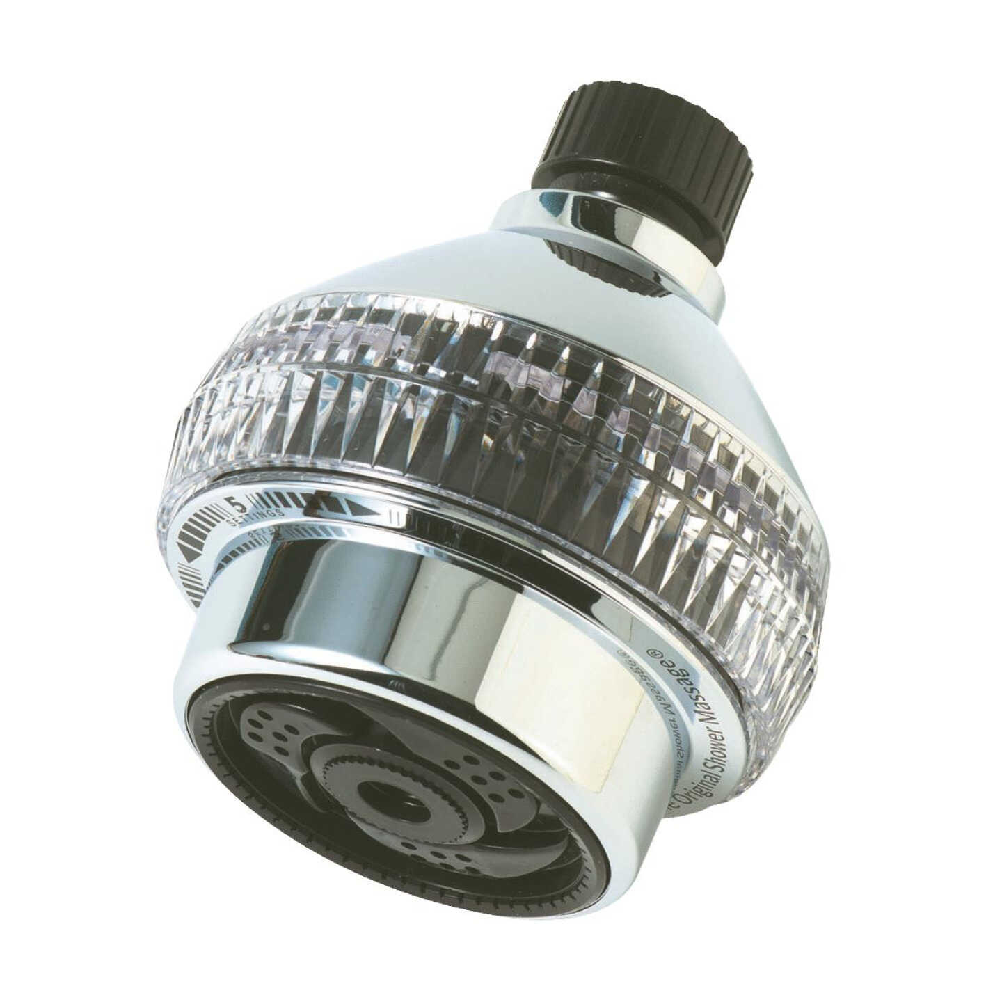 Waterpik PowerSpray 5-Spray 2.5 GPM Chrome Message Showerhead Image 1
