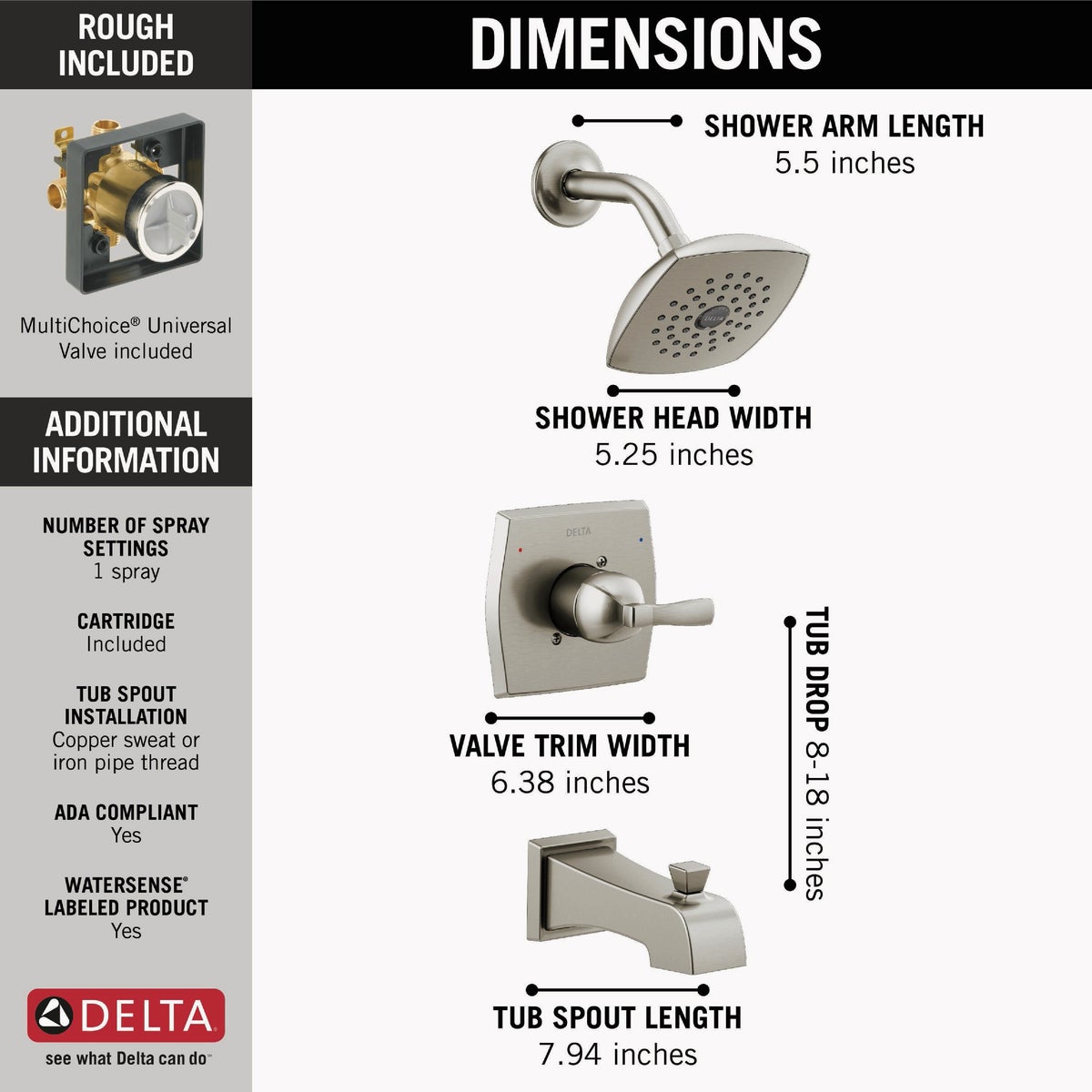 Delta Monitor 14 Series Tub & Shower Trim Image 2