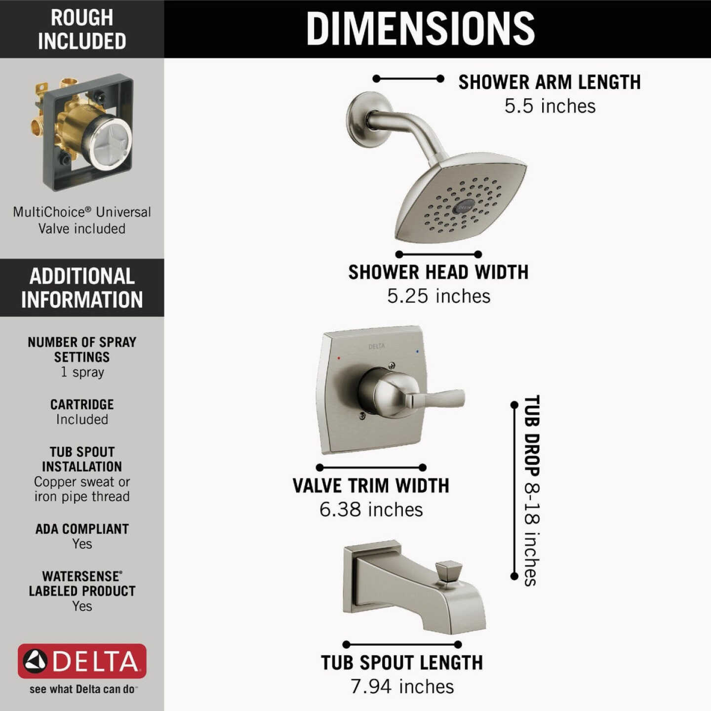 Delta Monitor 14 Series Tub & Shower Trim Image 2