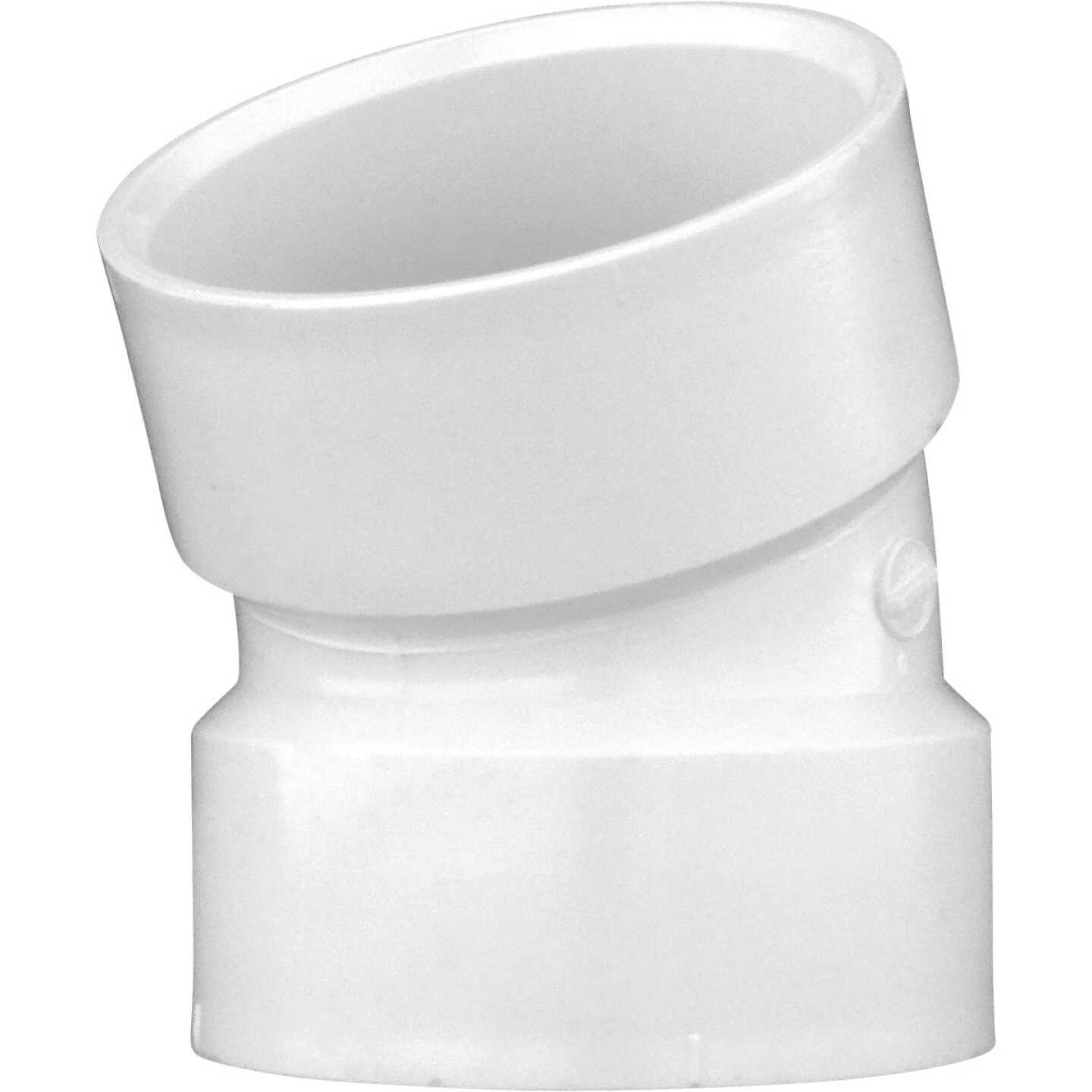 Charlotte Pipe 3 In. Hub x Hub Schedule 40 22-1/2 Deg. DWV PVC Elbow (1/16 Bend) Image 1
