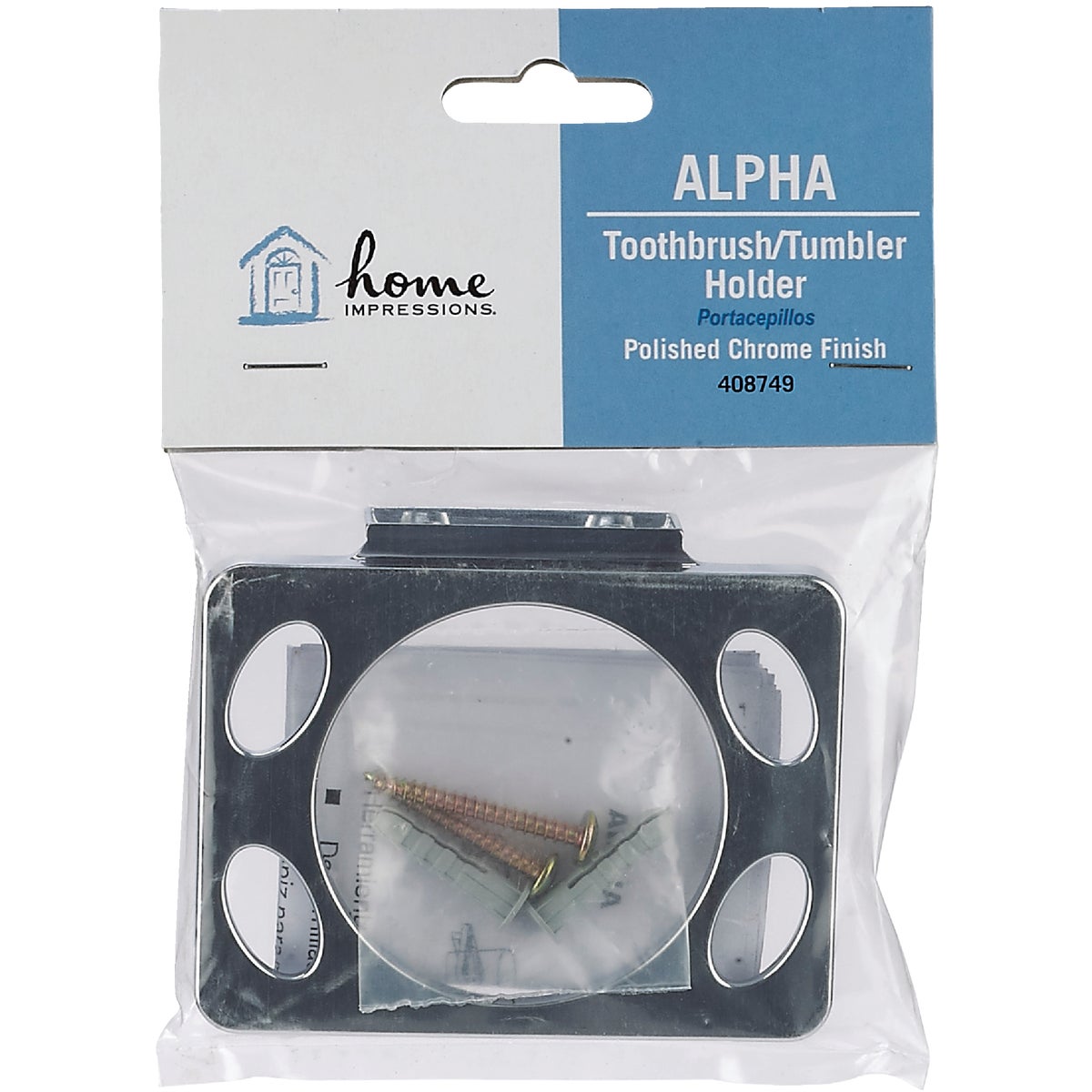 Home Impressions Alpha Chrome Toothbrush Holder Image 2
