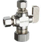 dahl 5/8 In. OD Comp (1/2 In. Nom.) x 3/8 In. OD Comp x 3/8 In. OD Comp Straight Plated Dual Outlet Supply Stop Image 1