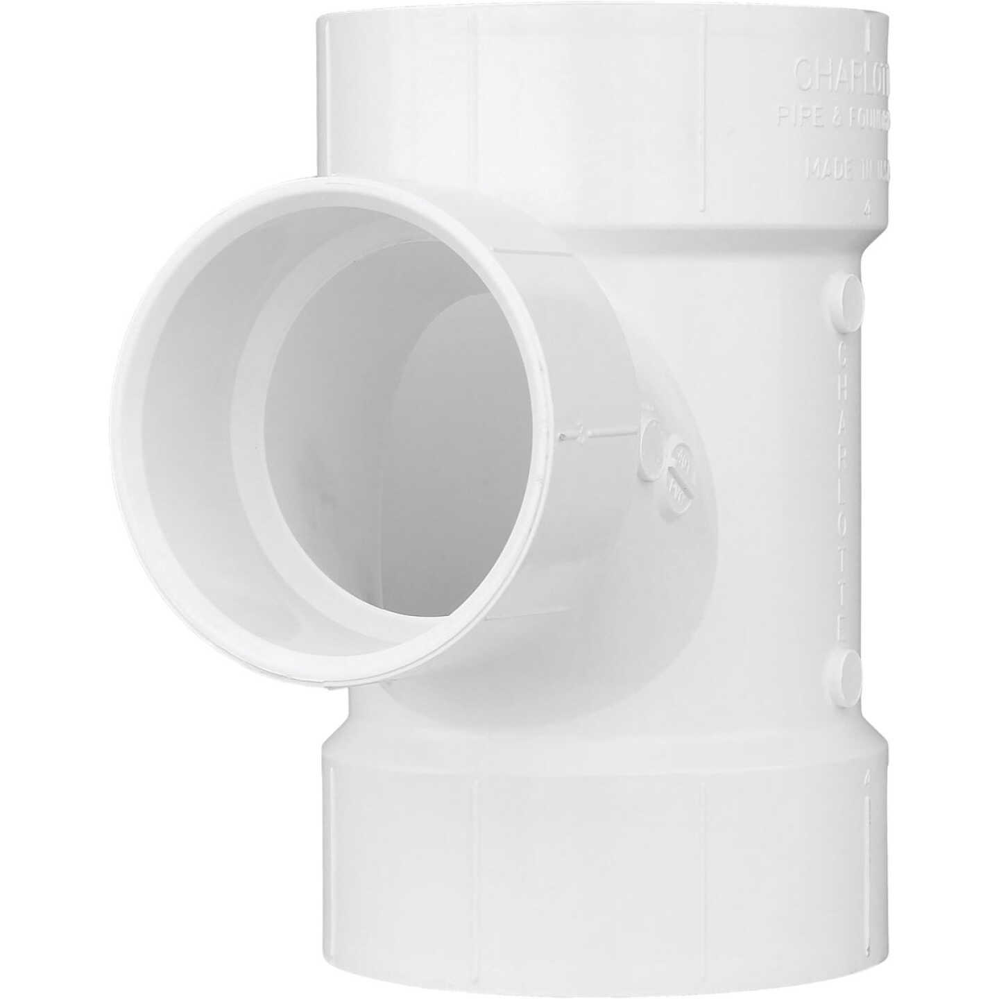 Charlotte Pipe 4 In. x 3 In. Reducing Sanitary PVC Tee Image 1