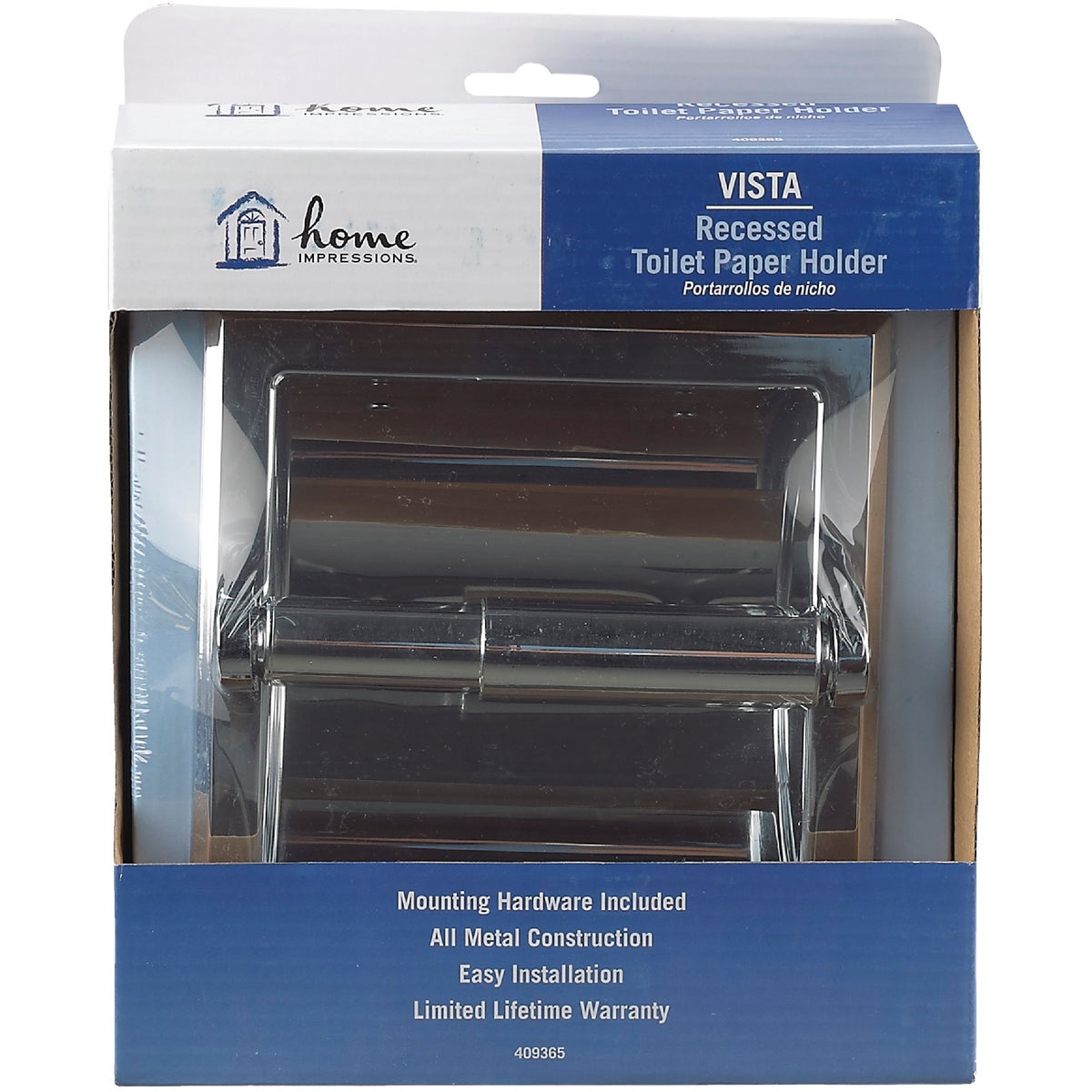 Home Impressions Vista Chrome Recessed Toilet Paper Holder Image 3