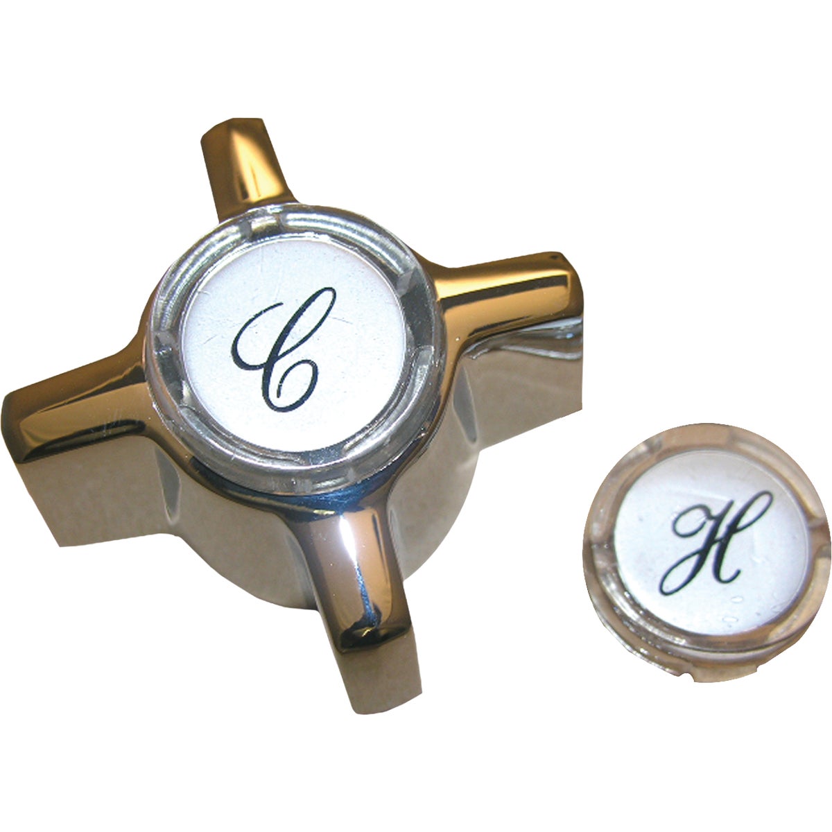 Lasco Sterling Chrome Handle with Hot & Cold Buttons & Screw