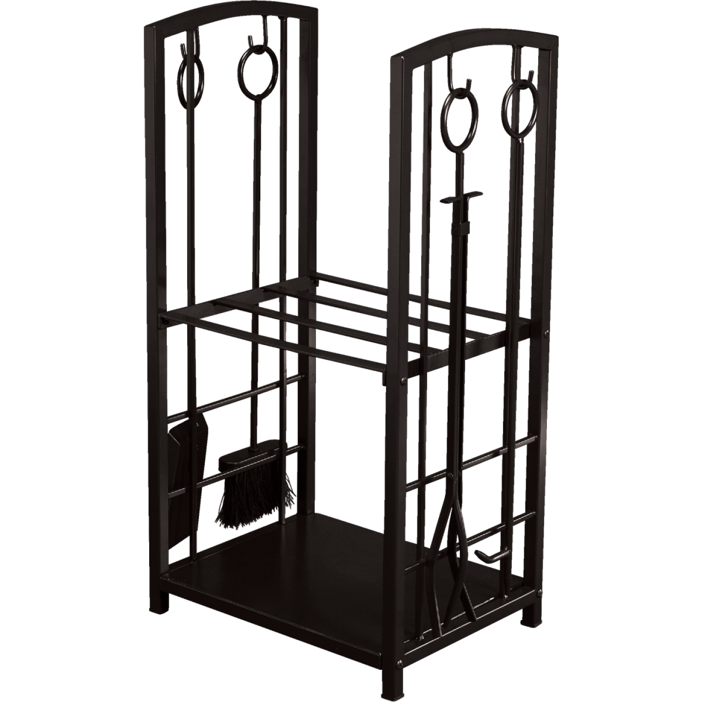 Home Impressions Fireplace Tool Set with Log Rack Image 1