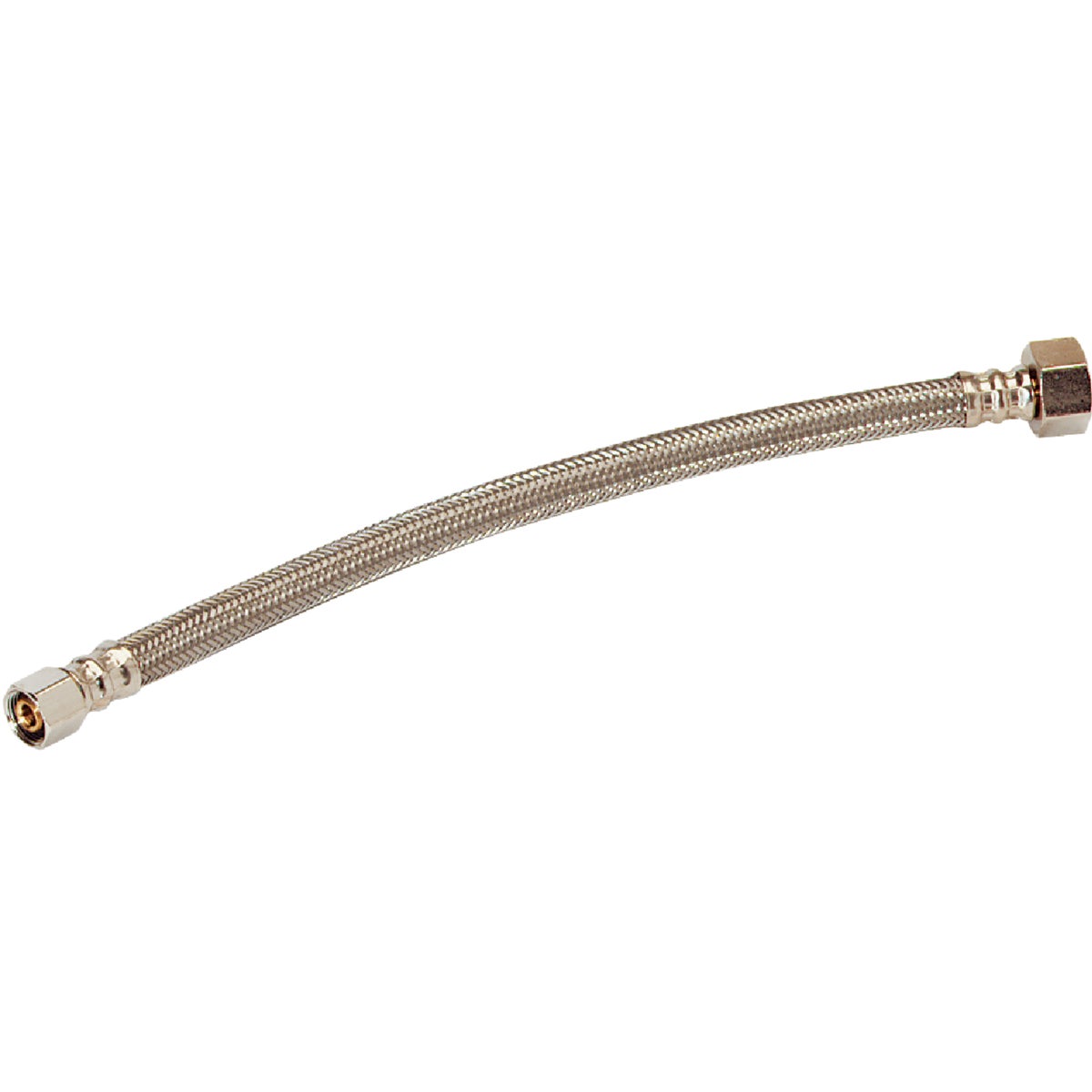 Do it Best 3/8 In. C X 1/2 In. F X 12 In. L. Braided Stainless Steel Faucet Supply Line Image 1