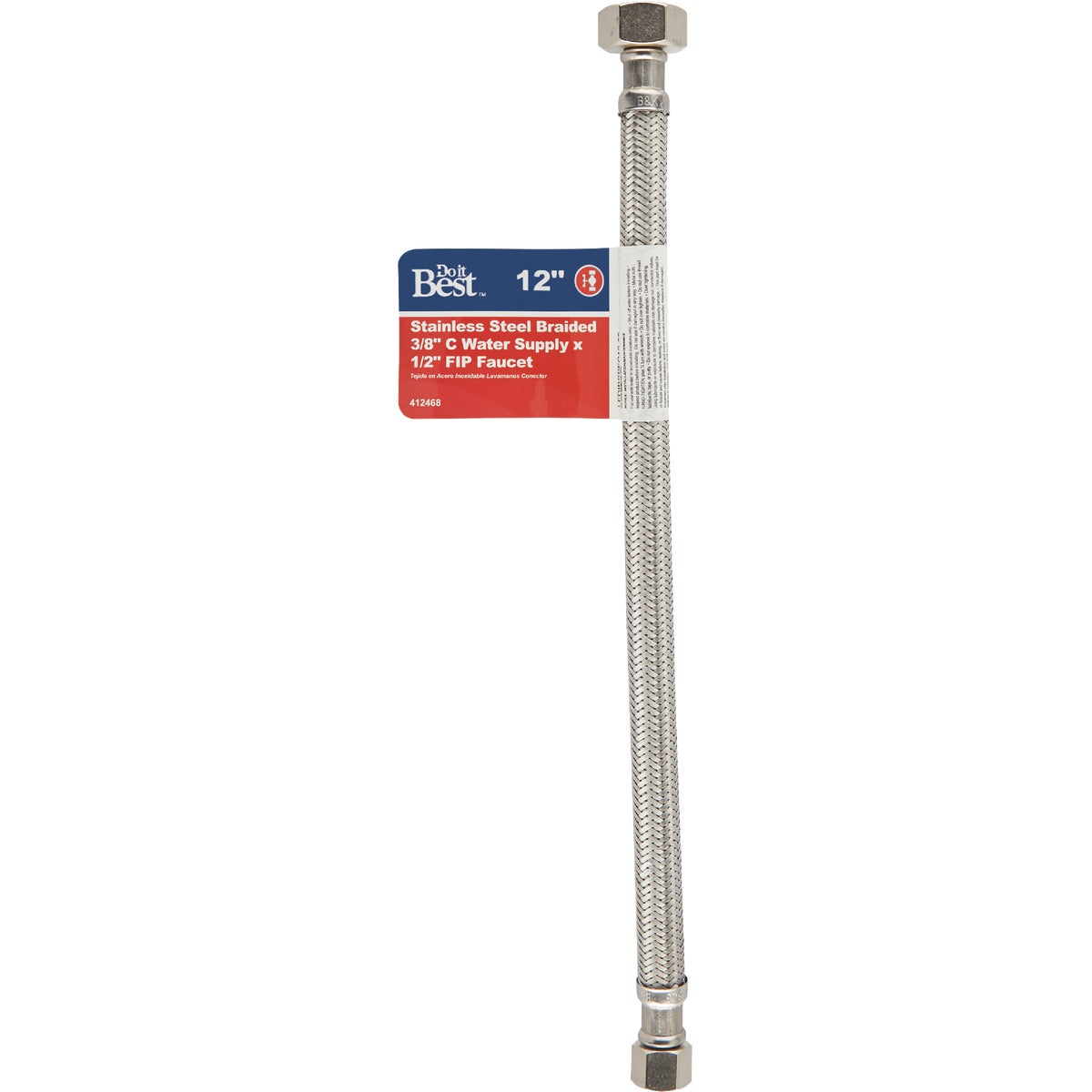Do it Best 3/8 In. C X 1/2 In. F X 12 In. L. Braided Stainless Steel Faucet Supply Line Image 2