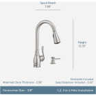 Moen Anabelle 1-Handle Lever Pull-Down Kitchen Faucet with Soap Dispenser, Chrome Image 5