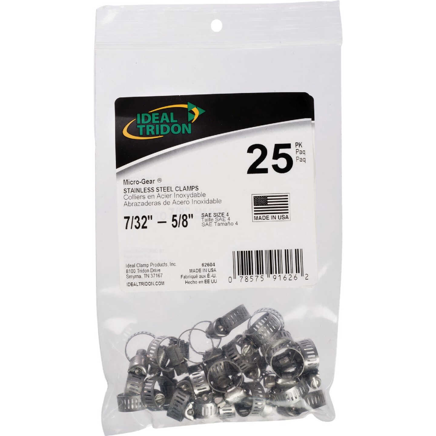 Ideal HY-GEAR 5/16 In. To 5/8 In. Stainless Steel Worm Gear Hose Clamps (25-Piece) Image 1