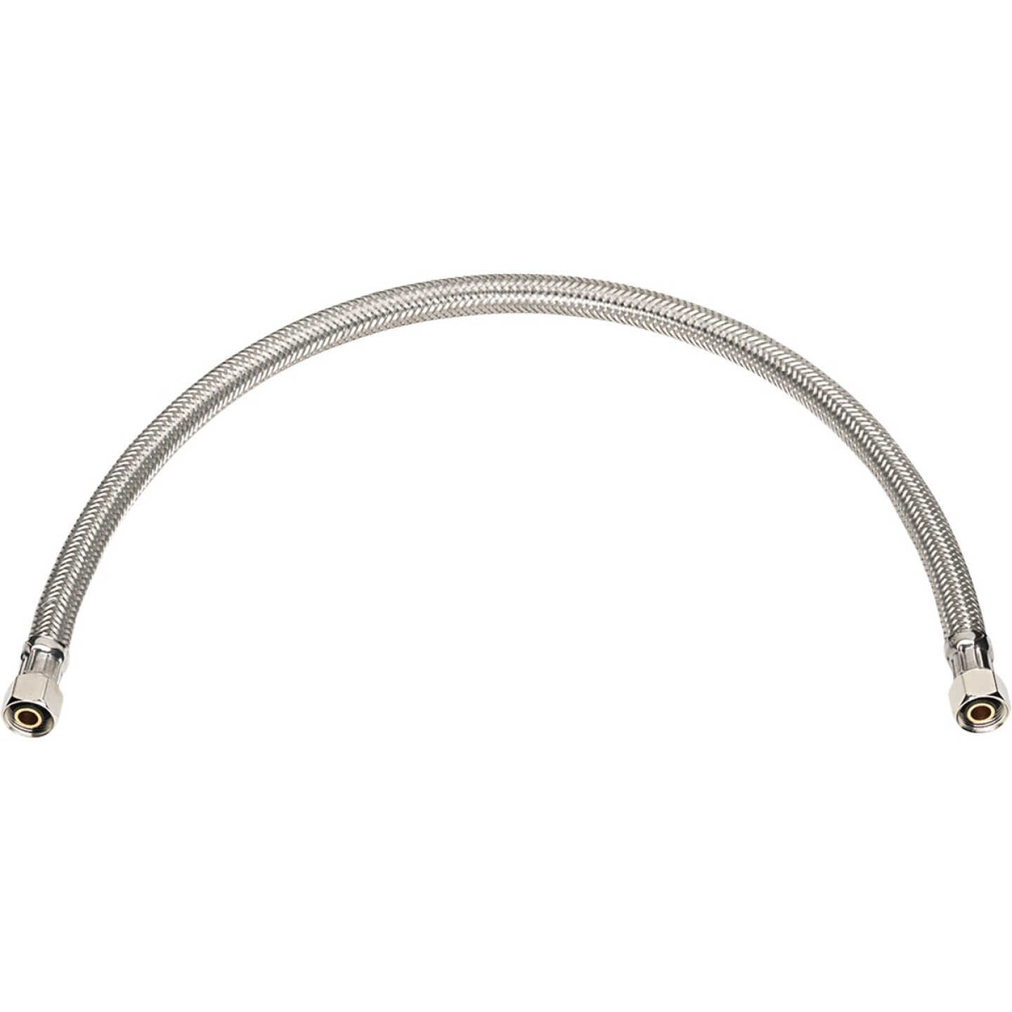 Homewerks 3/8 In. OD x 3/8 In. OD x 12 In. Braided Stainless Steel Faucet Supply Line Image 1