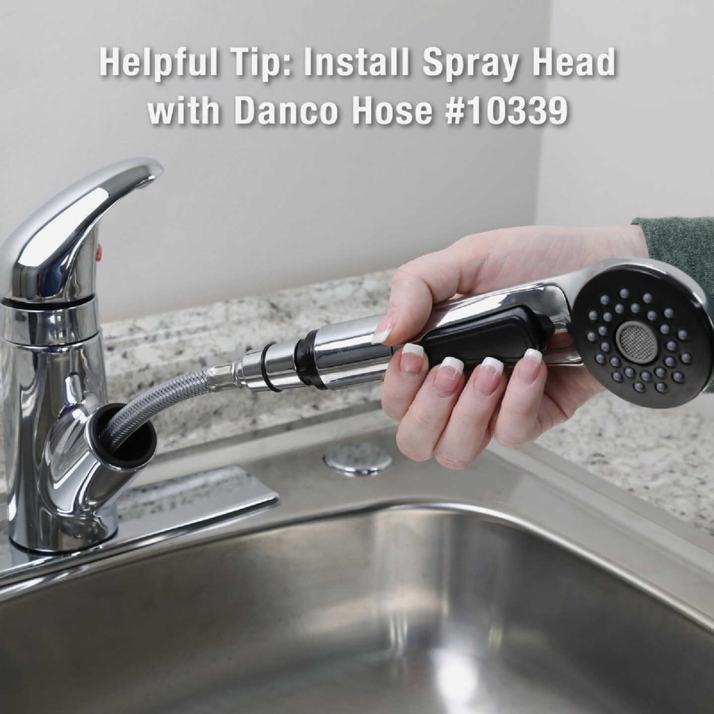 Danco Universal Fit Chrome Pull-Out Sprayer Head Image 4
