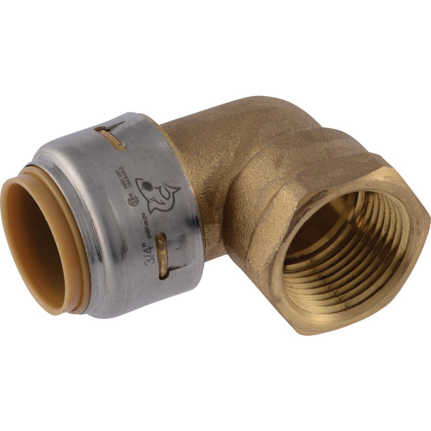 SharkBite 3/4 In. x 3/4 In. Push-to-Connect FNPT Brass Elbow (1/4 Bend) Image 1