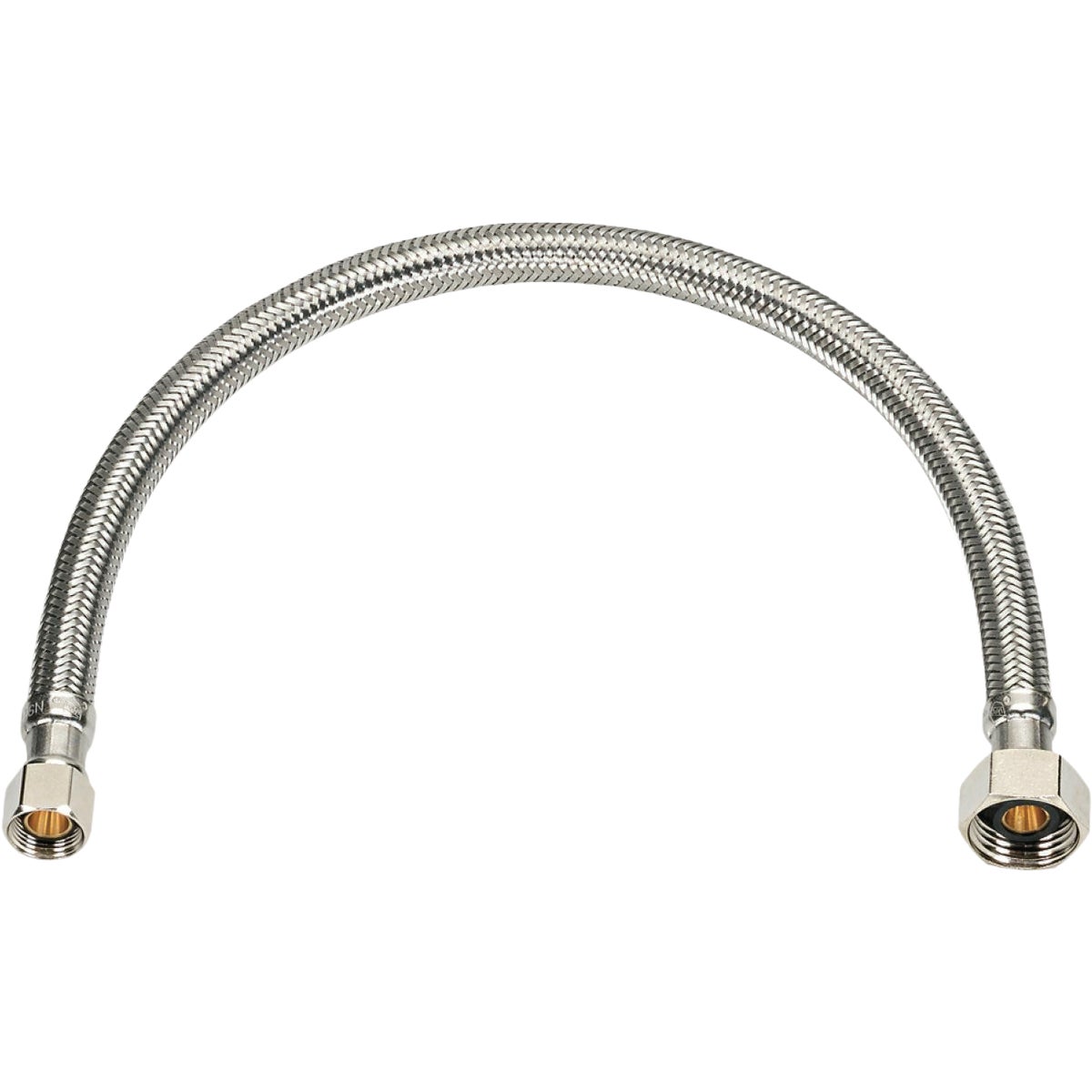 Homewerks 3/8 In. OD X 1/2 In. IPS X 16 In. Braided Stainless Steel Faucet Supply Line