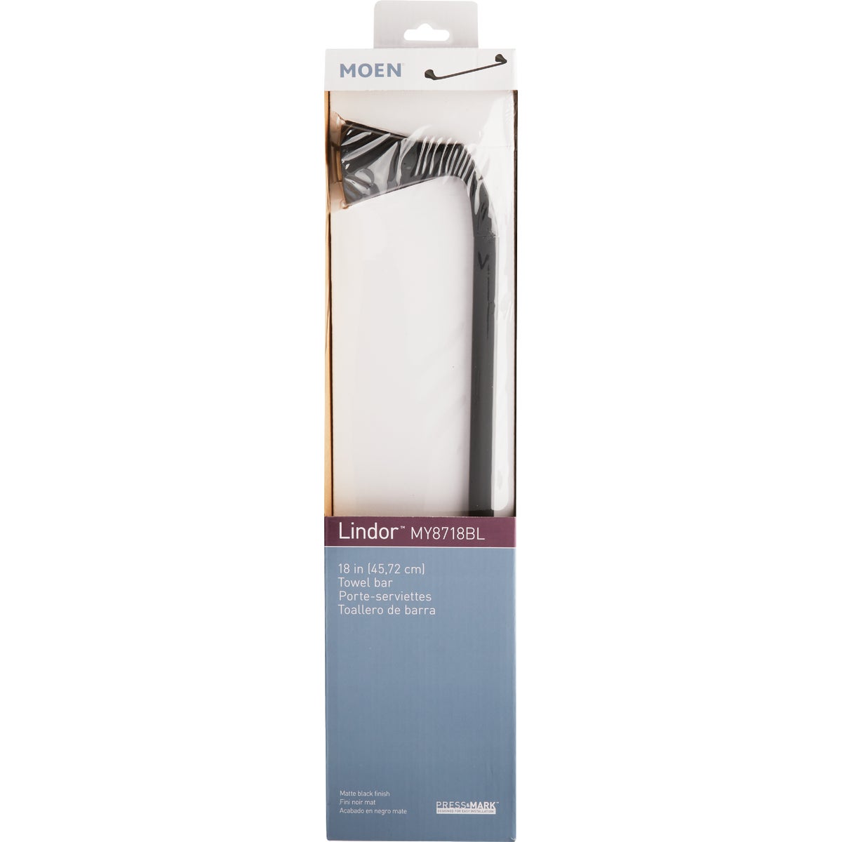 Moen Lindor 18 In. Towel Bar, Matte Black Image 3