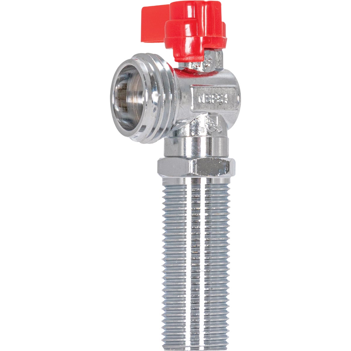 Eastman SpeedFlex 1/2 In. Sweat X 3/4 In. Quarter-Turn Washing Machine Stop Valve, Red