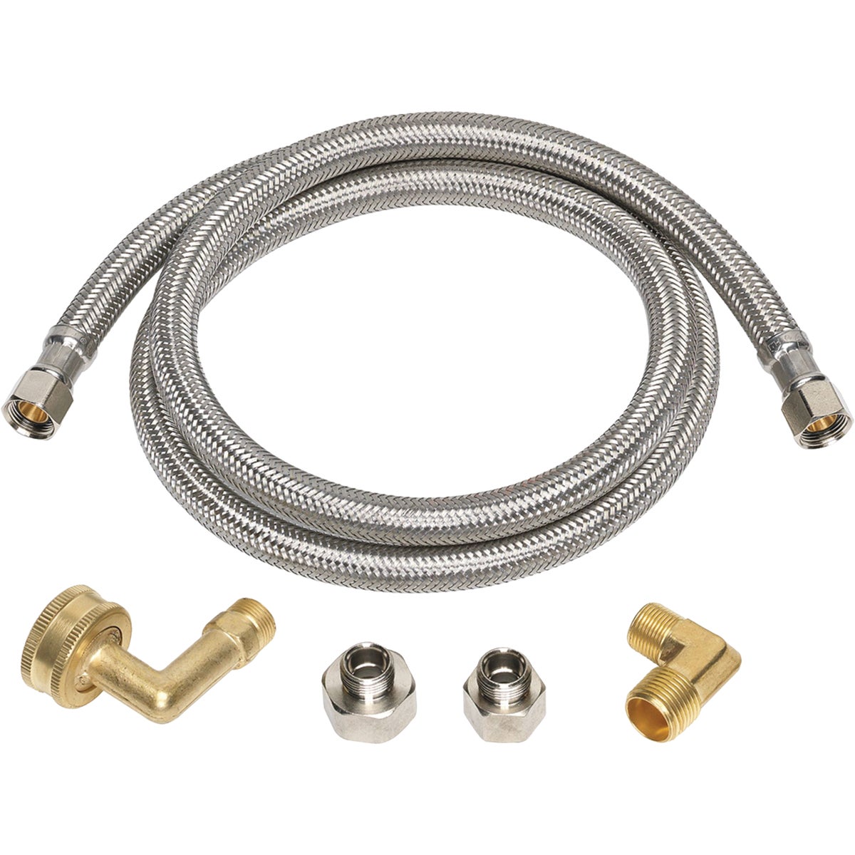 Homewerks 3/8 In. OD x 3/8 In. OD x 60 In. with 3/8 In. MIP Braided Stainless Dishwasher Supply Line